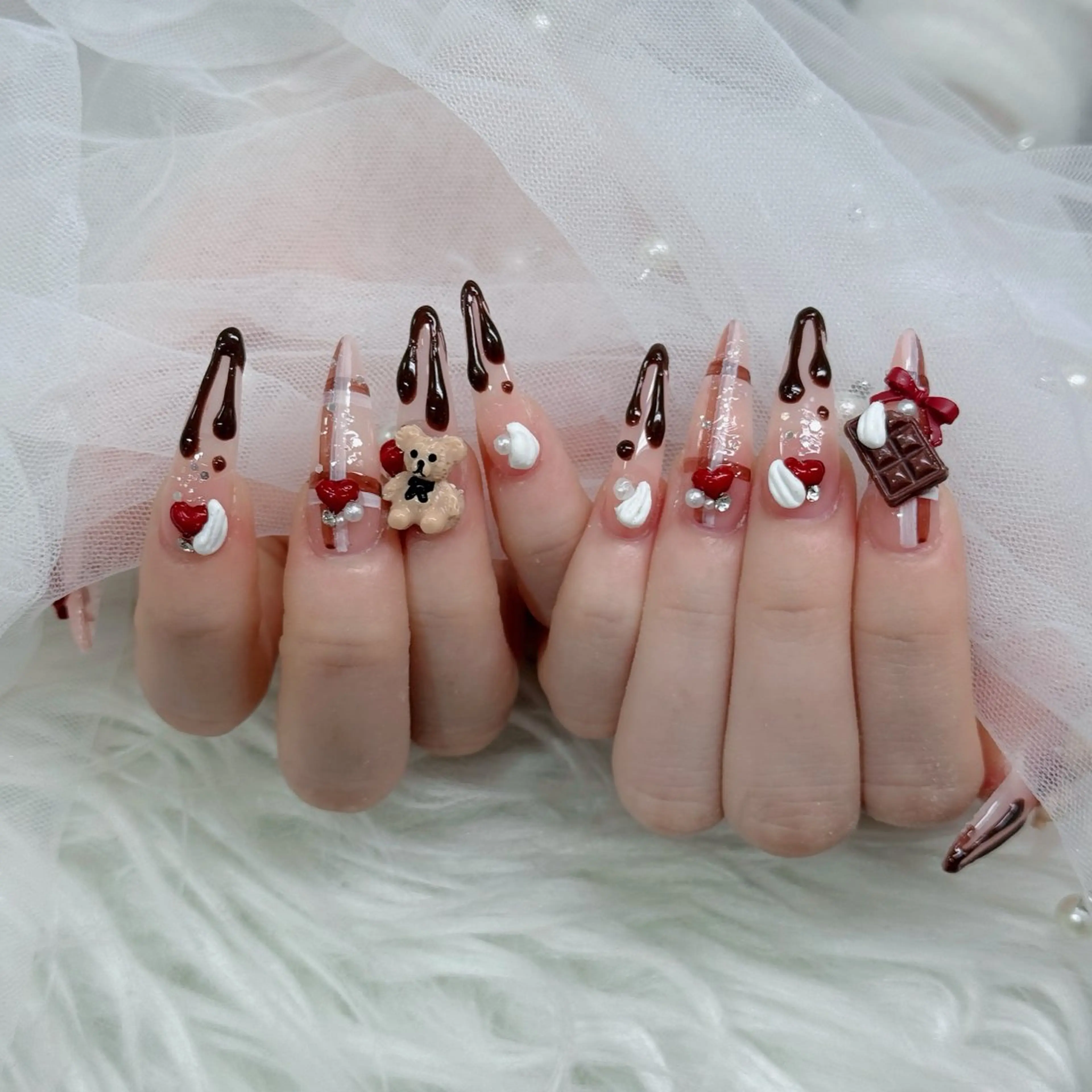 ネイル フットネイル フレンチネイル グラデーション 韓国ネイル ロングネイル ハンドネイル Hani Nail Salonのネイルデザイン