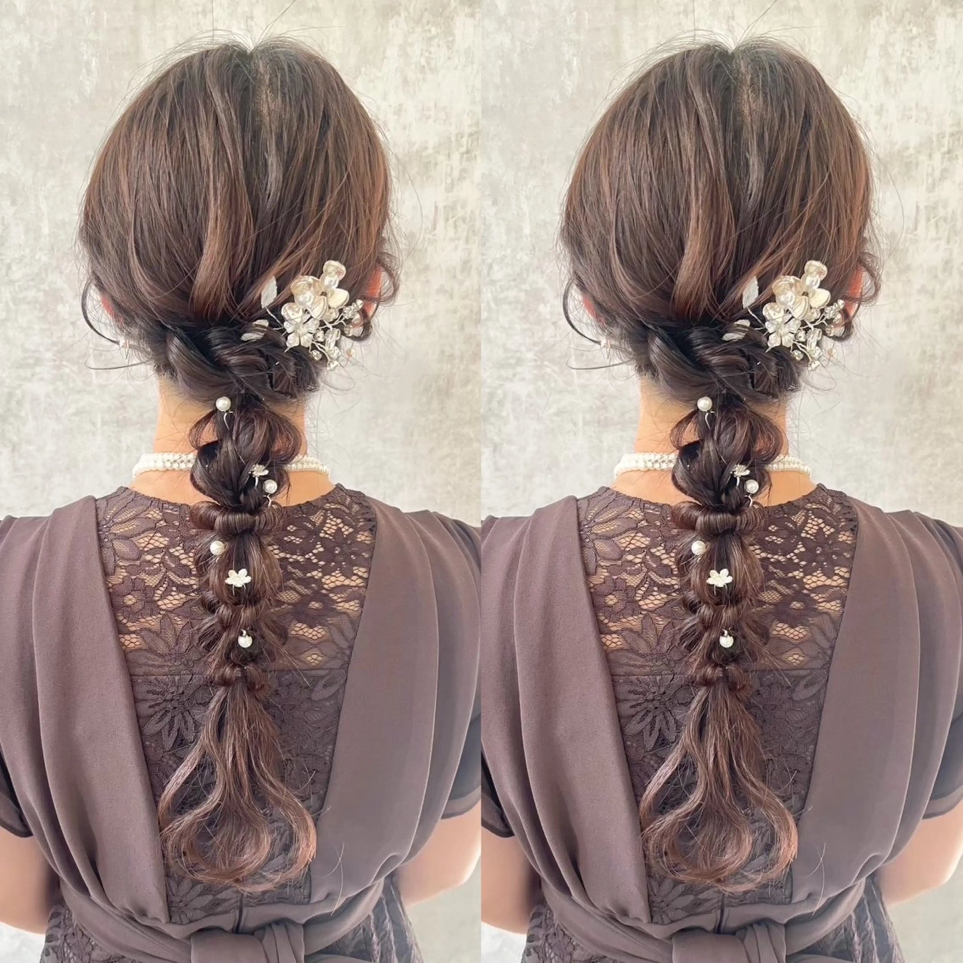 ロング ヘアアレンジ 結婚式・ブライダル ロング シールエクステ🎀 羽エクステ🌙しぇるのヘアスタイル