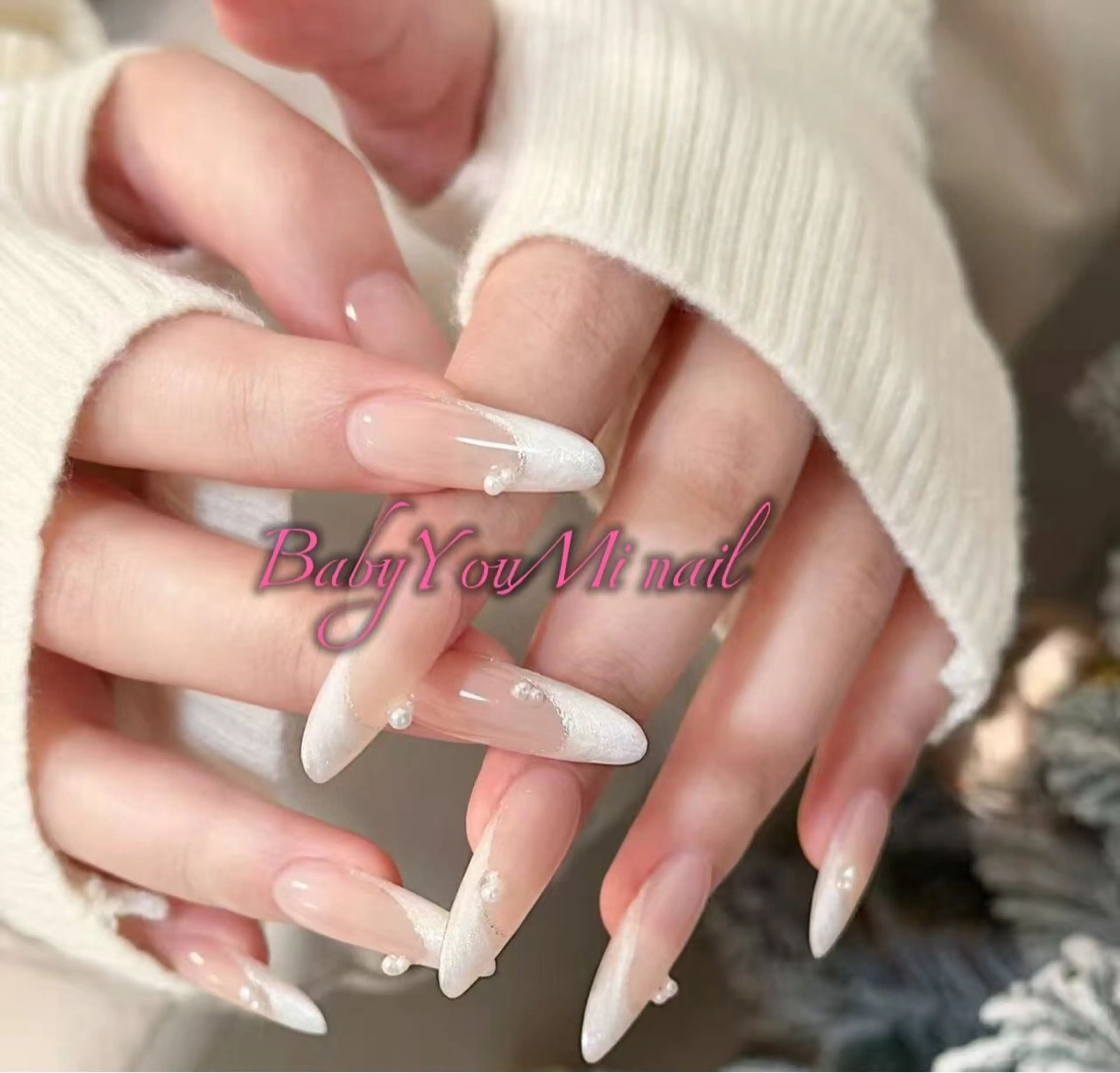 ネイル オーロラネイル 成人式 フットネイル フレンチネイル ジェルネイル ハンドネイル BabyYouMi nailのネイルデザイン