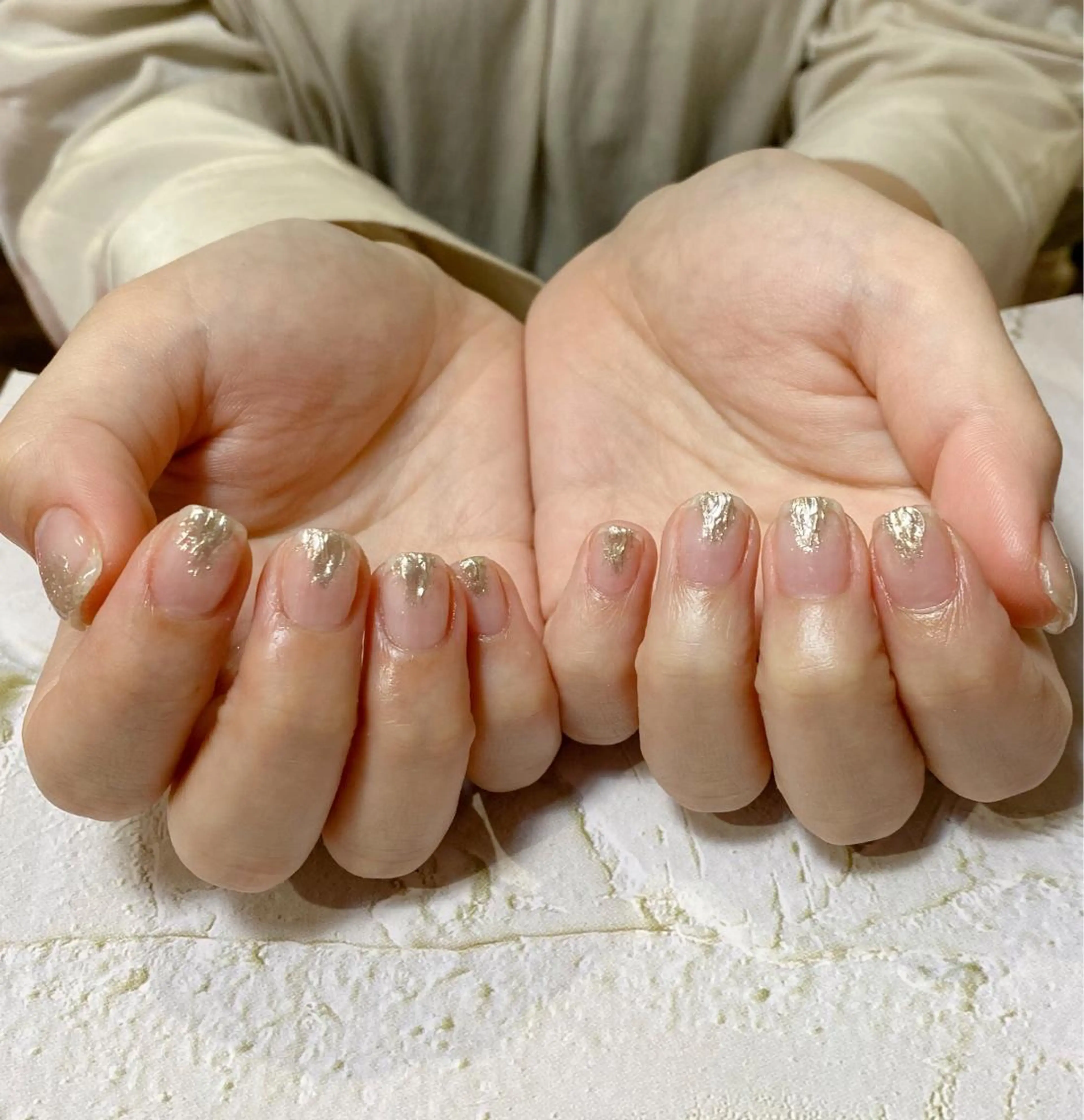 ネイル ジェルネイル ニュアンスネイル パラジェル シルバー Daria. nailのマツエク・マツパデザイン