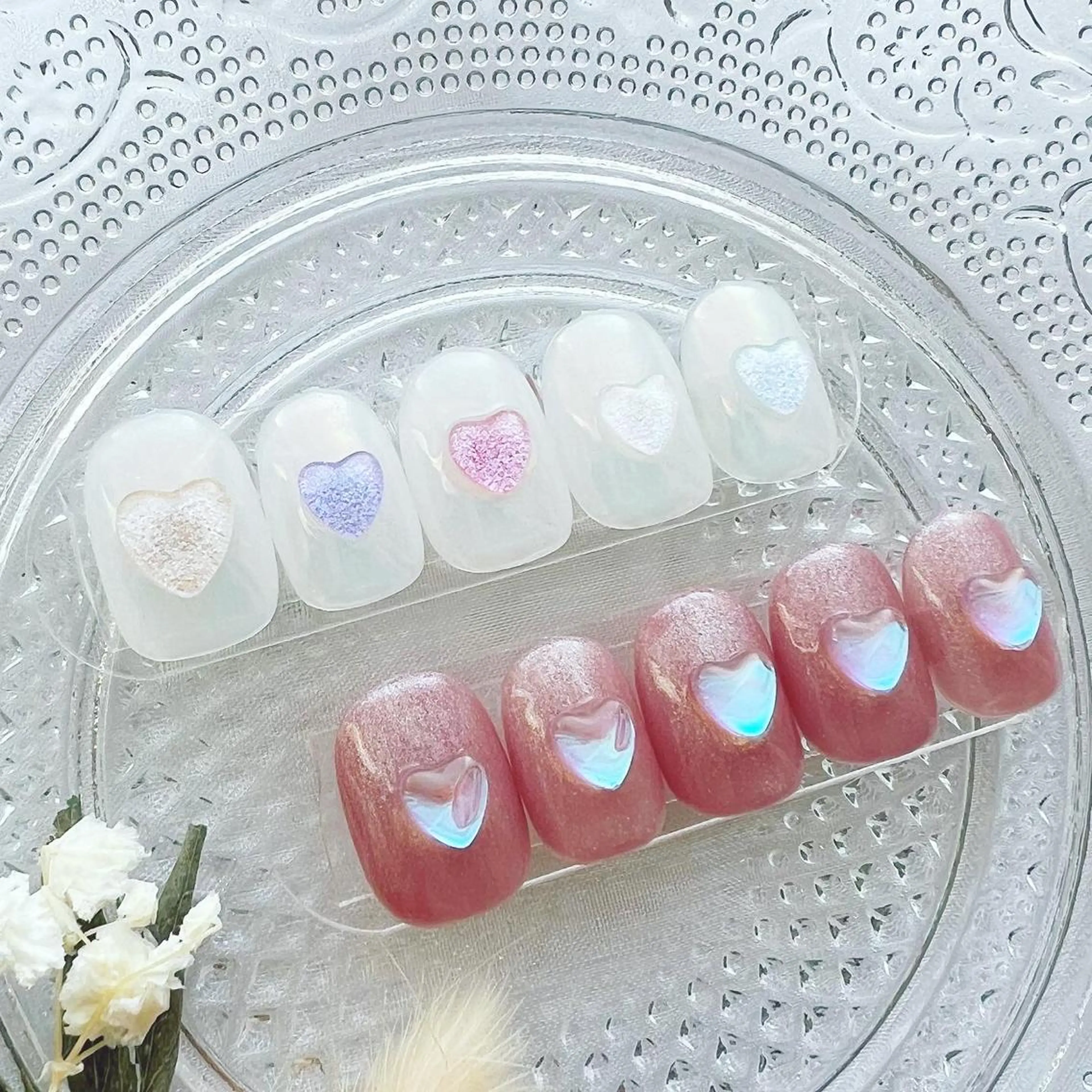 ネイル ハート ニュアンスネイル ワンホンネイル peaberry nailのネイルデザイン