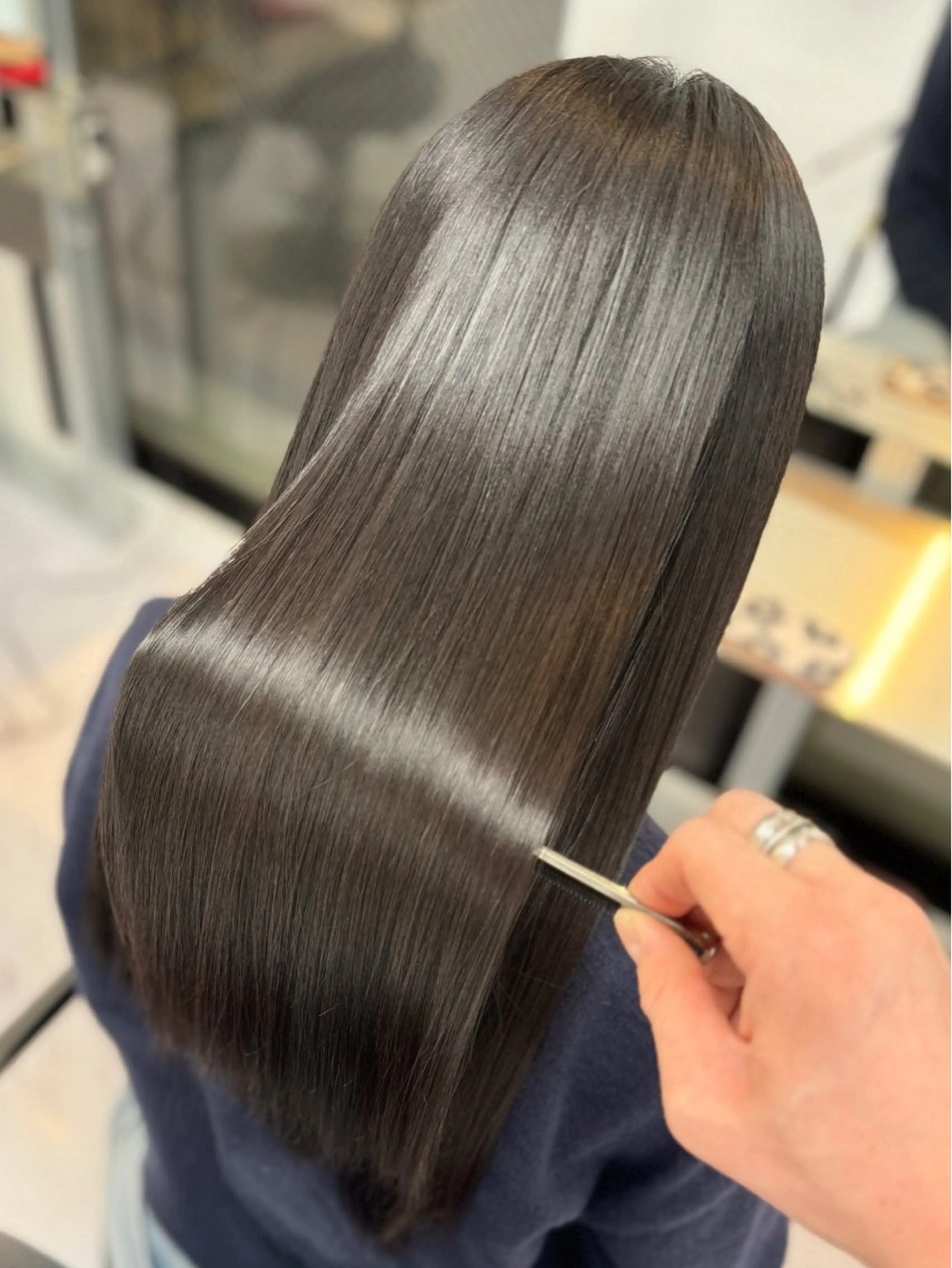 ロング カット 縮毛矯正 トリートメント 野口聖矢/縮毛矯正 髪質改善/ViVIEのヘアスタイル