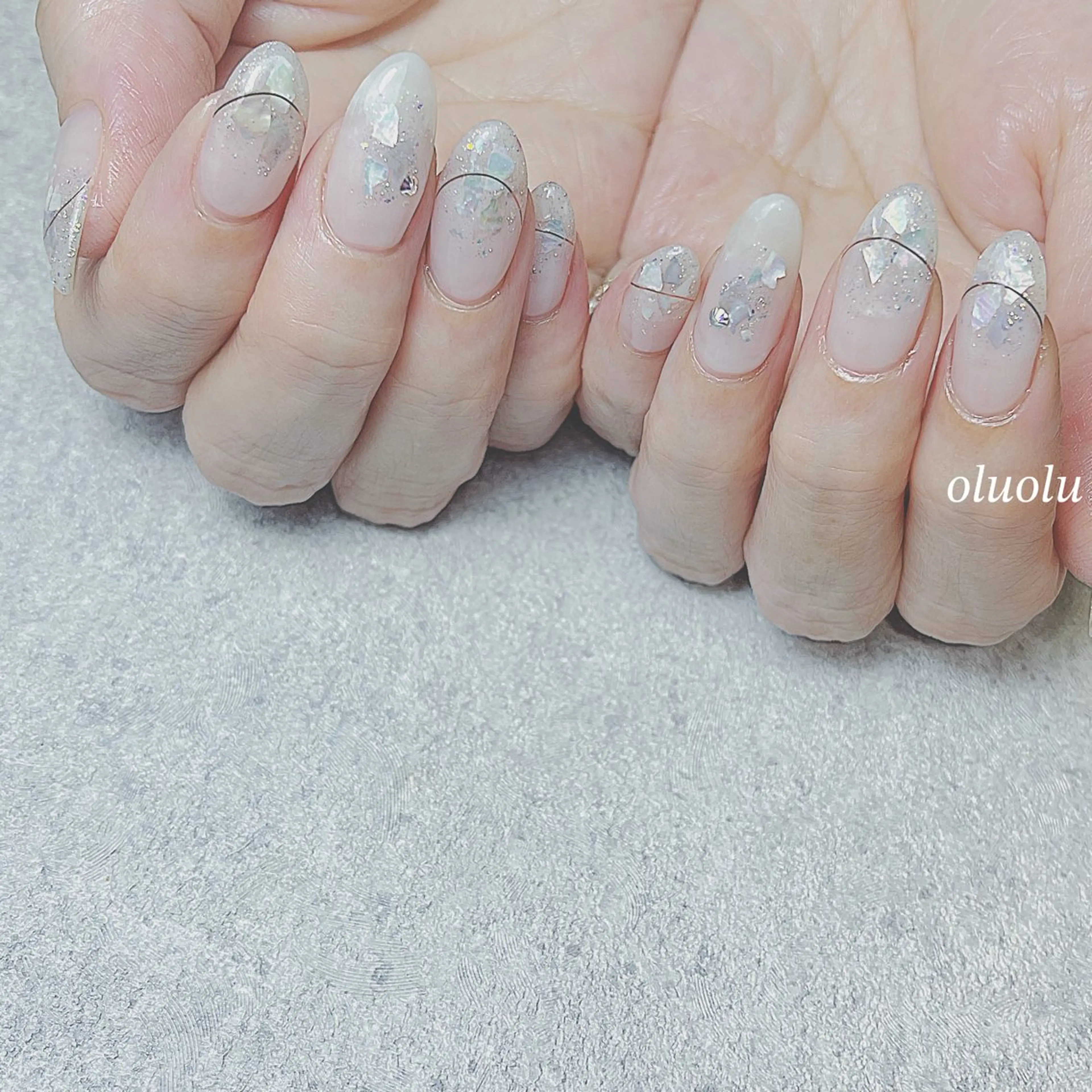 ネイル アートネイル フラッシュネイル フットネイル ニュアンスネイル 夏ネイル ハンドネイル 大村 紬華のネイルデザイン