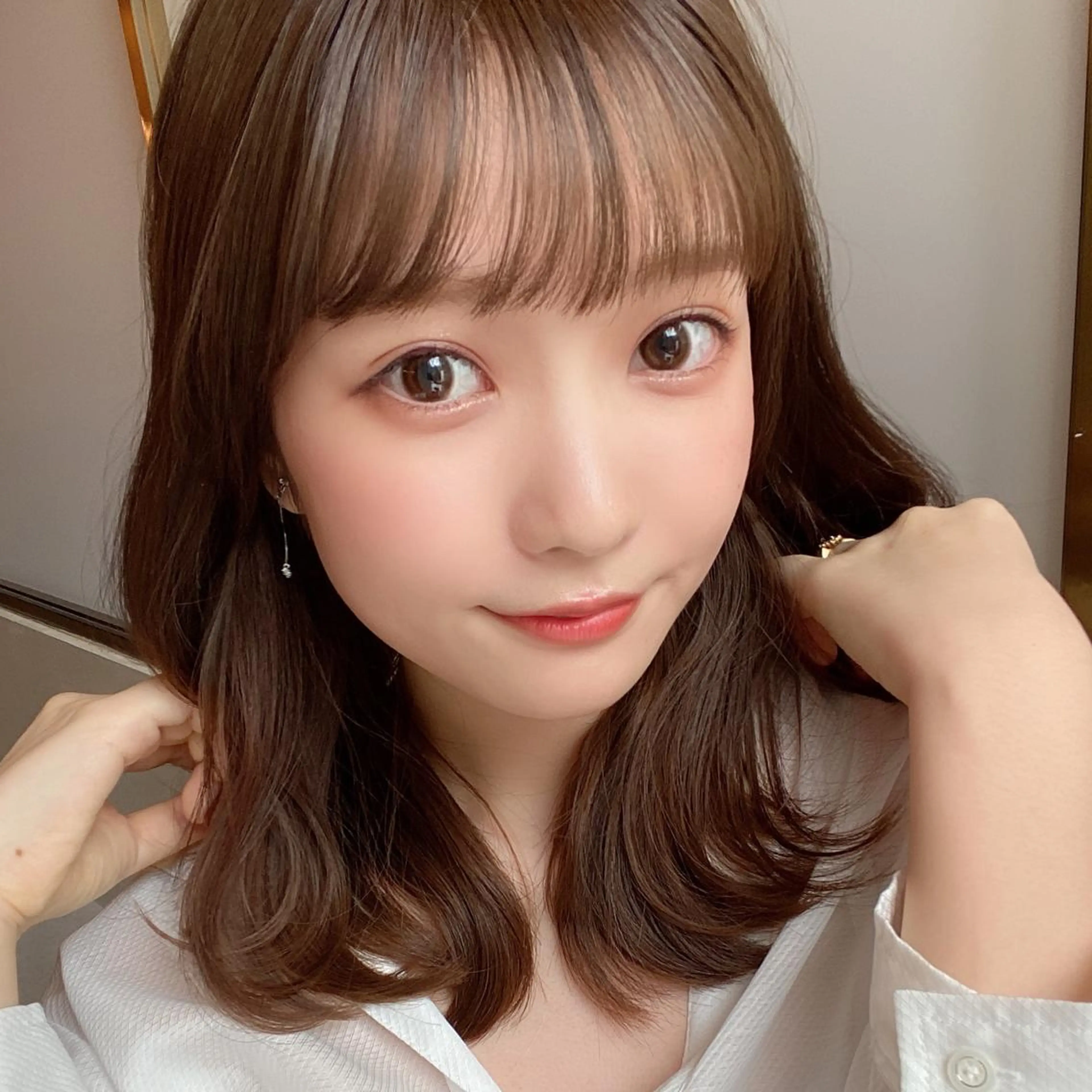 ミディアム ヘアカラー トリートメント 🧡くびれヘア/前髪 顔周り🧡久原結衣のヘアスタイル