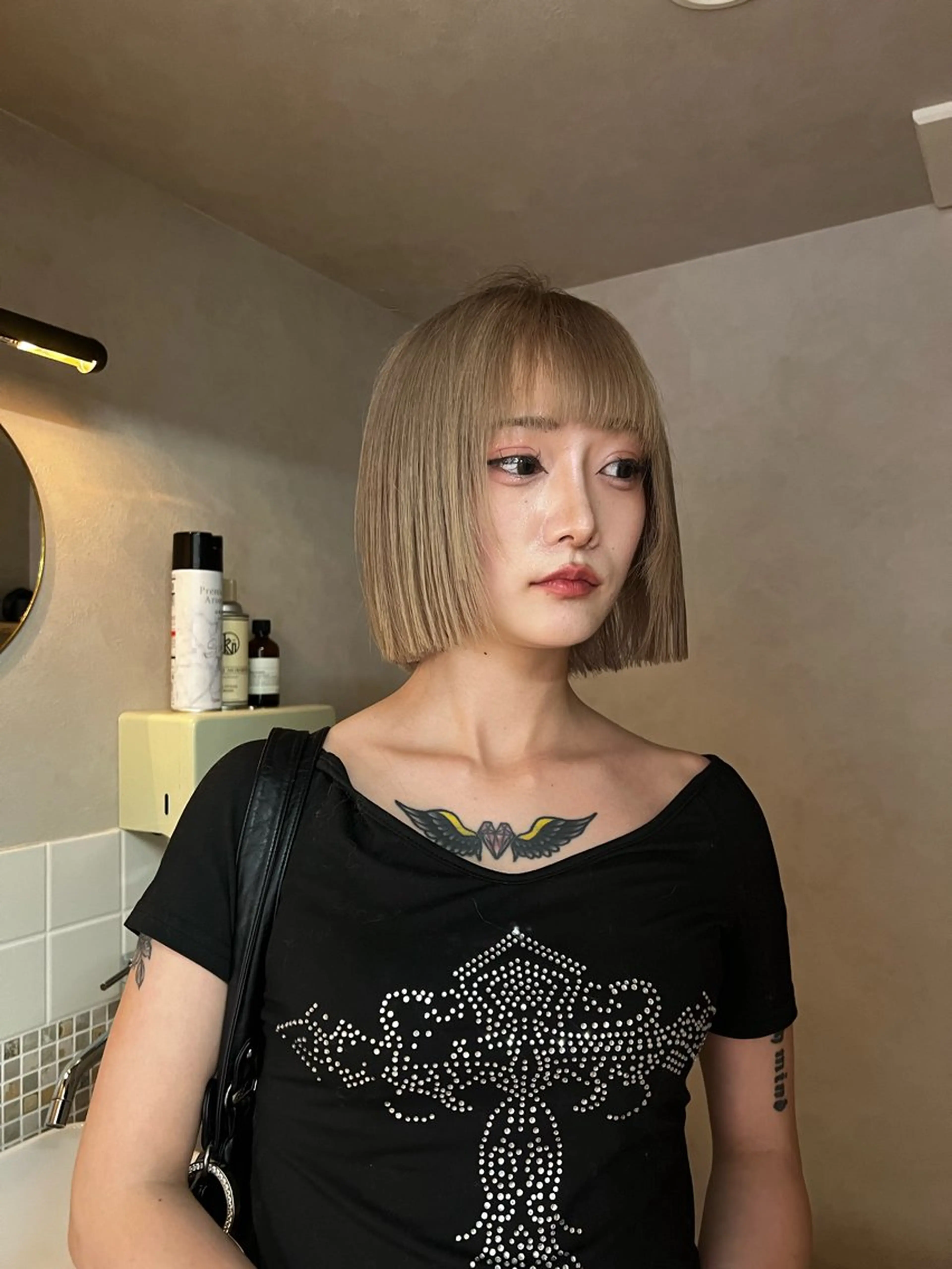 ショート カラー nishido ハイライト/メンズのヘアスタイル