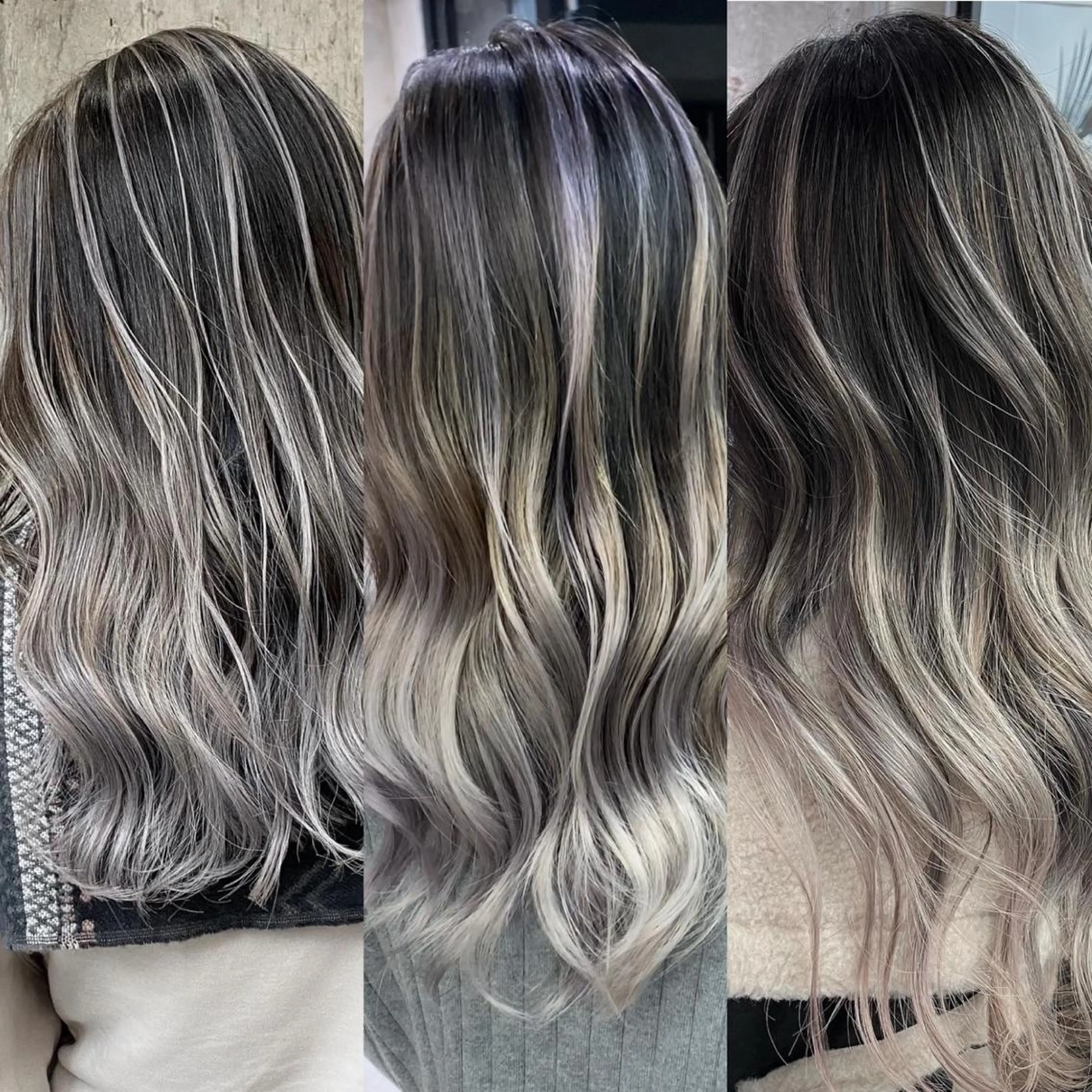 ロング カラー バレイヤージュ デザインカラー ハイライトカラー ハイライト レイヤーカット ヘアカラー トリートメント 🌈透明感カラー ✨松田龍也🌈のヘアスタイル