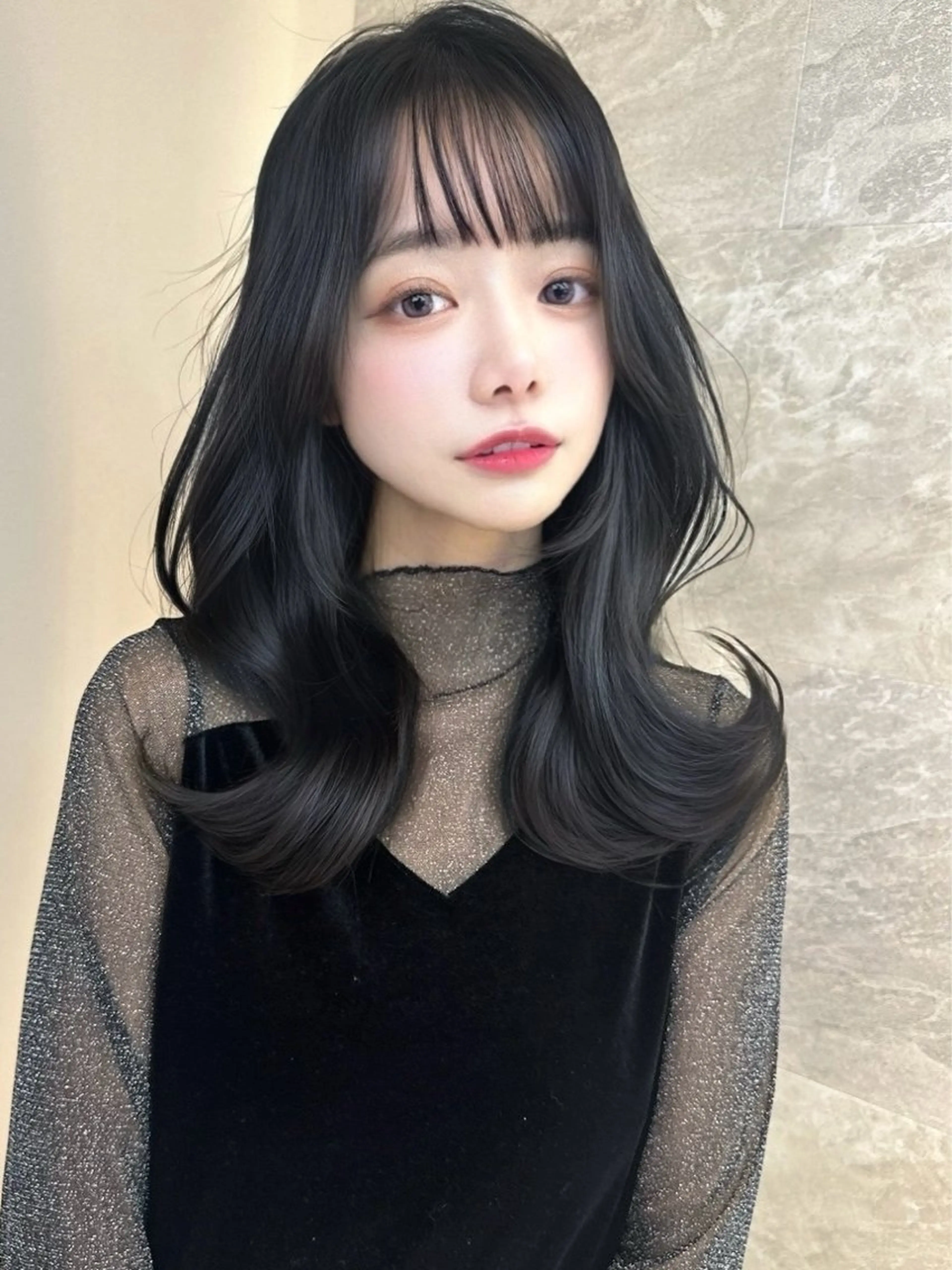 ミディアム カット 縮毛矯正 トリートメント レイヤー/韓国❣️ 髪質改善/e_kiのヘアスタイル