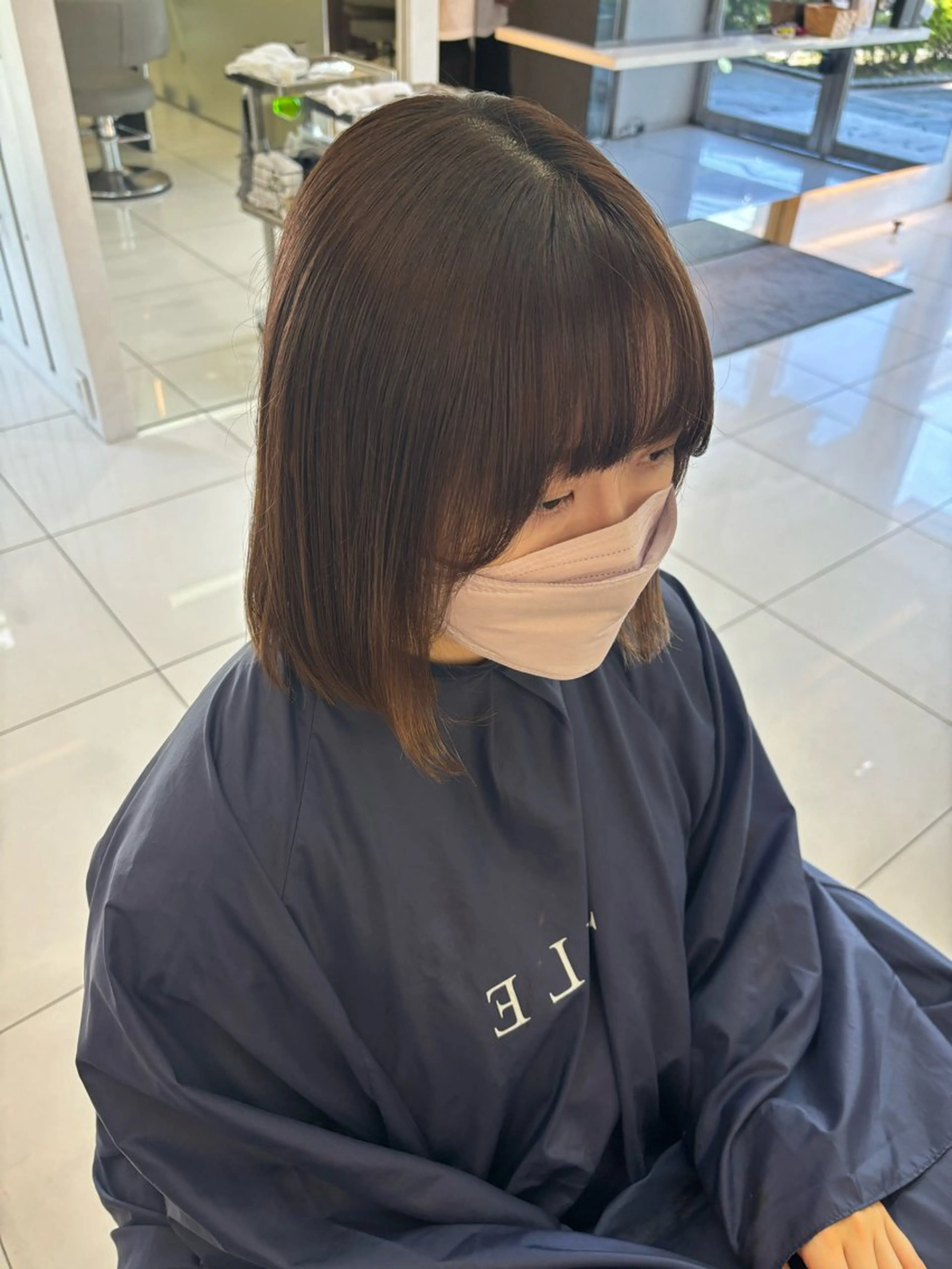 ミディアム 顔周りカット 縮毛矯正 レイヤーカット/ボブ /nene🍥⋆*のヘアスタイル