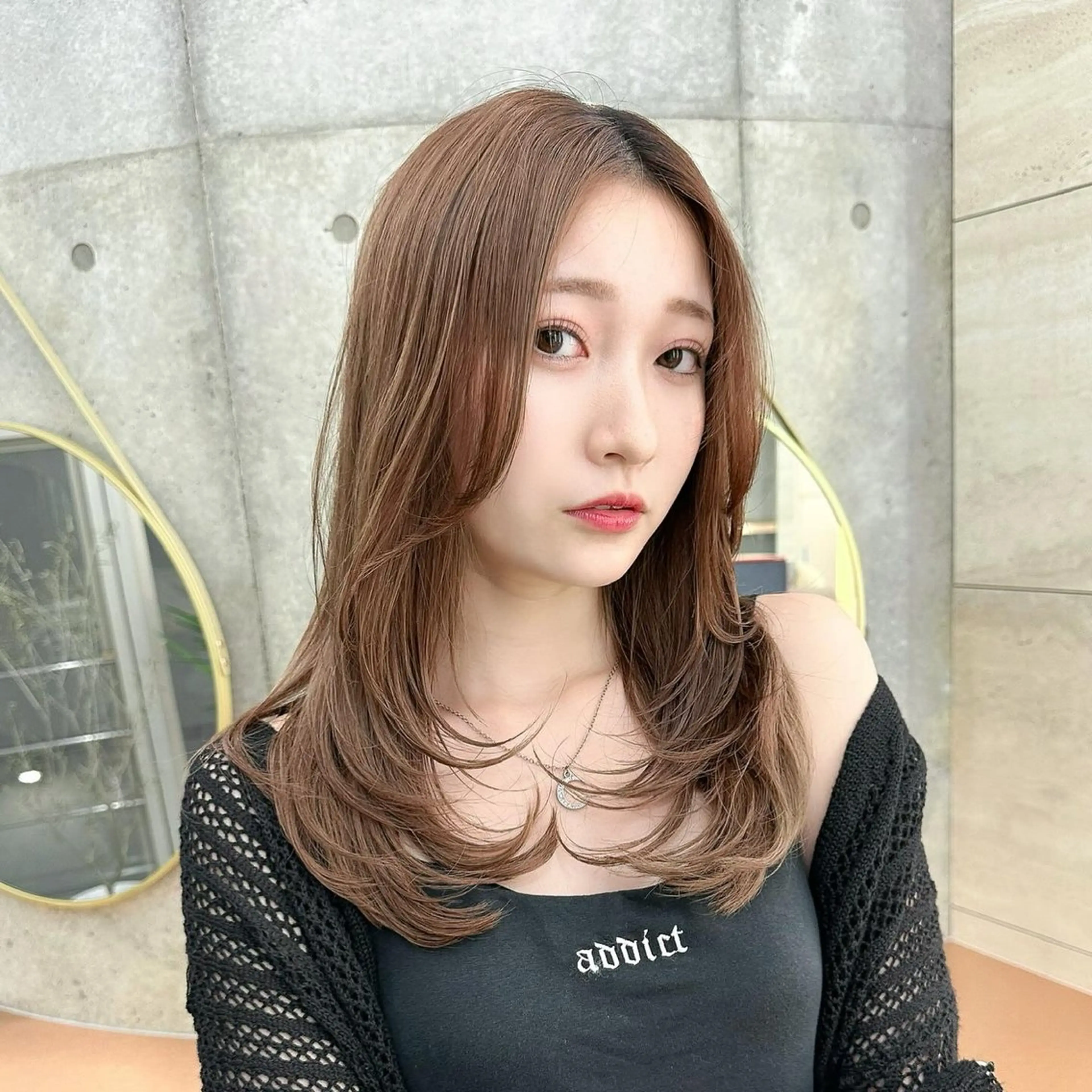 セミロング カット ヘアカラー トリートメント 韓国ヘア🇰🇷 レイヤー/芝春樹のヘアスタイル