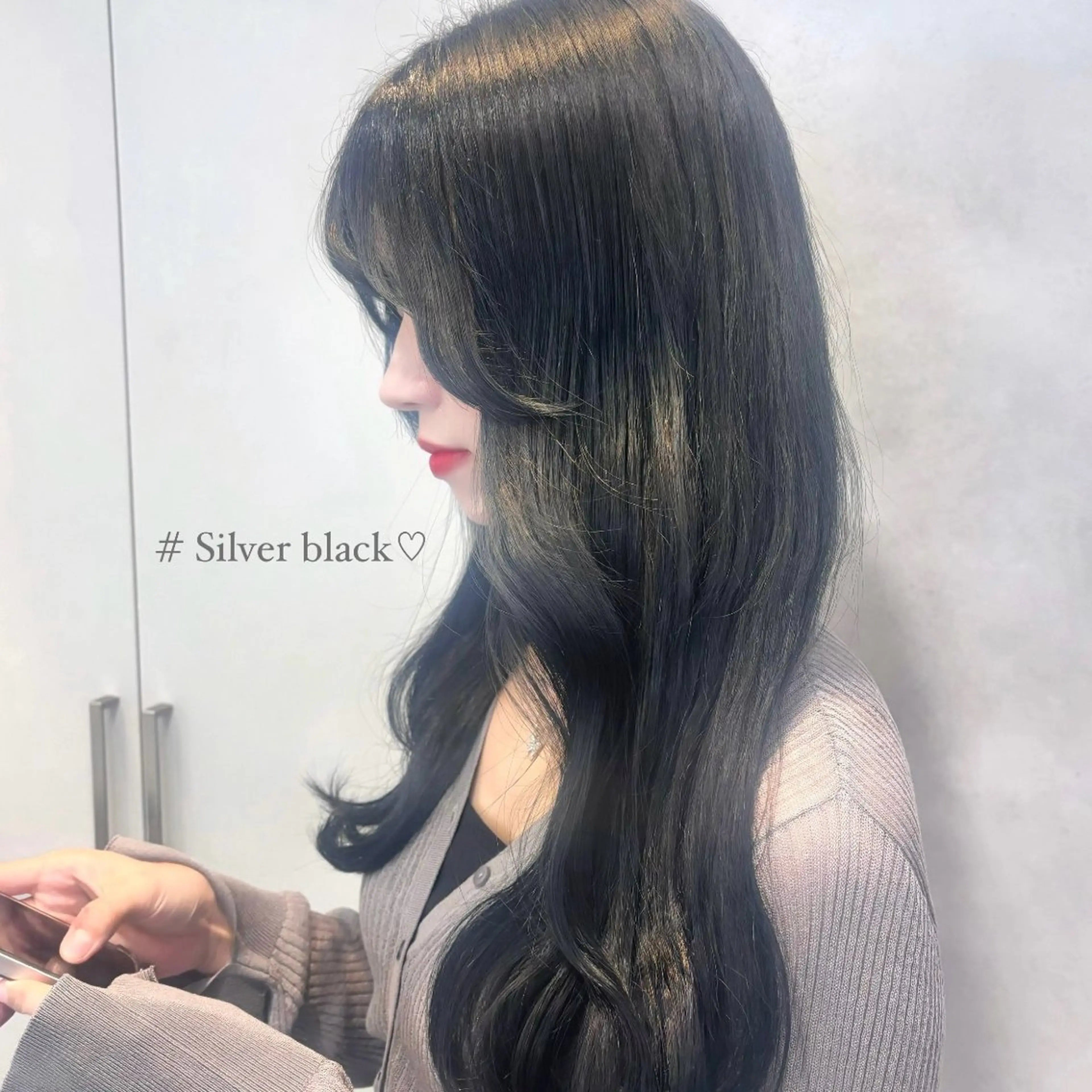 ロング 韓国風ヘア ヘアカラー トリートメント momochan🍑 ドーリーボブカット♡のヘアスタイル