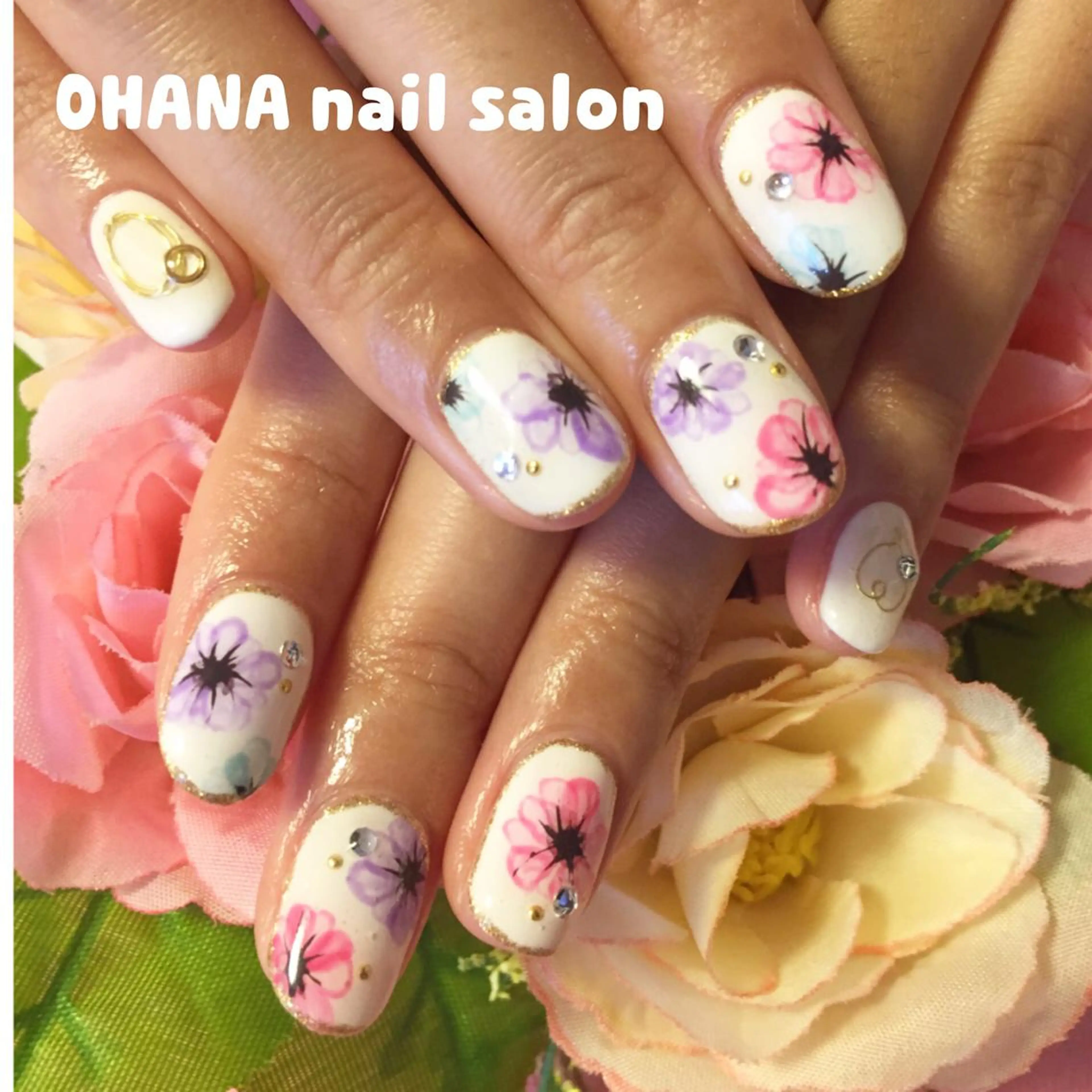 ネイル ジェルネイル 春ネイル 那覇🏝️台湾人 ネイリストSHIUのネイルデザイン