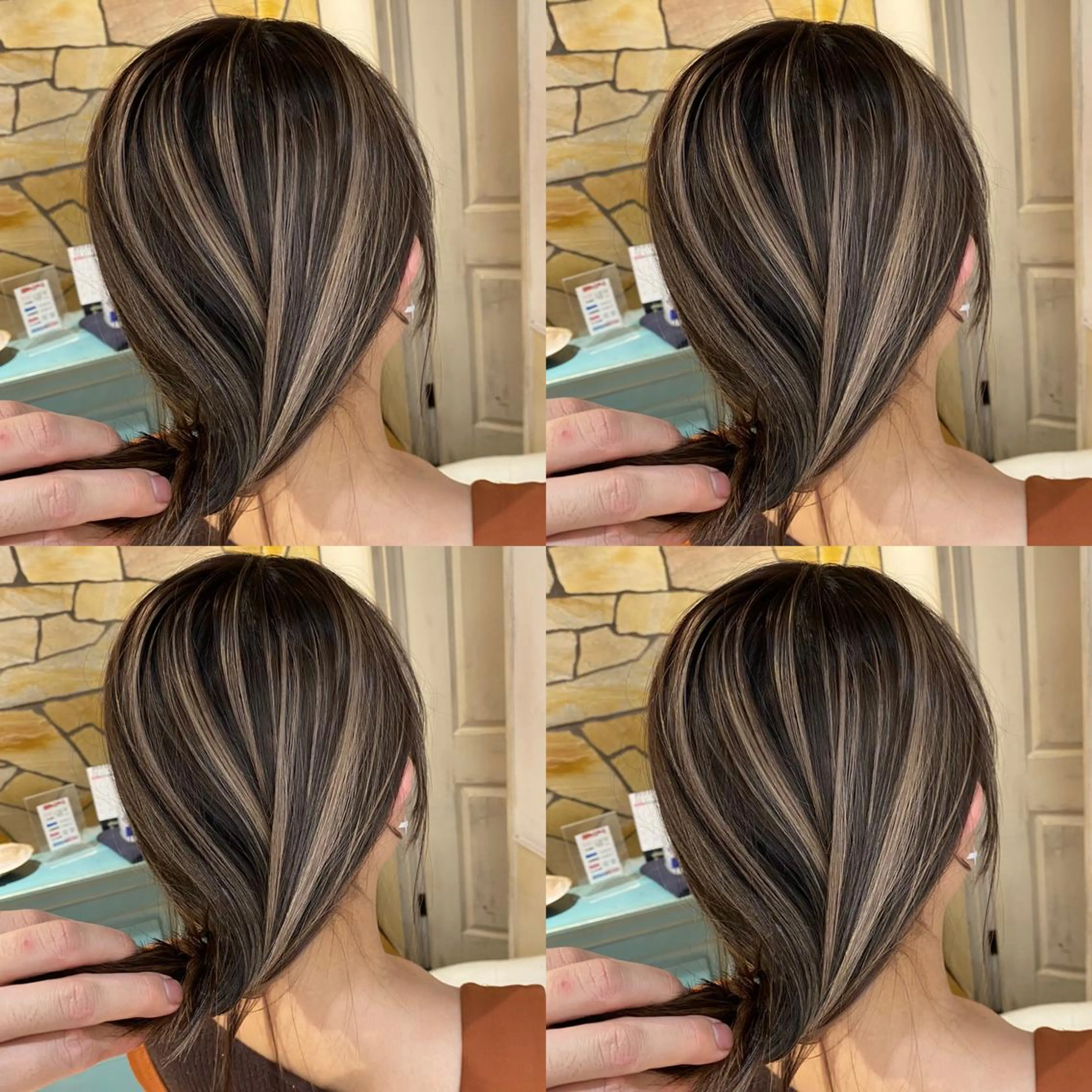 セミロング カラー アッシュ バレイヤージュ ベージュカラー ブリーチ グラデーションカラー カット トリートメント ご予約 宜しくお願いします！のヘアスタイル