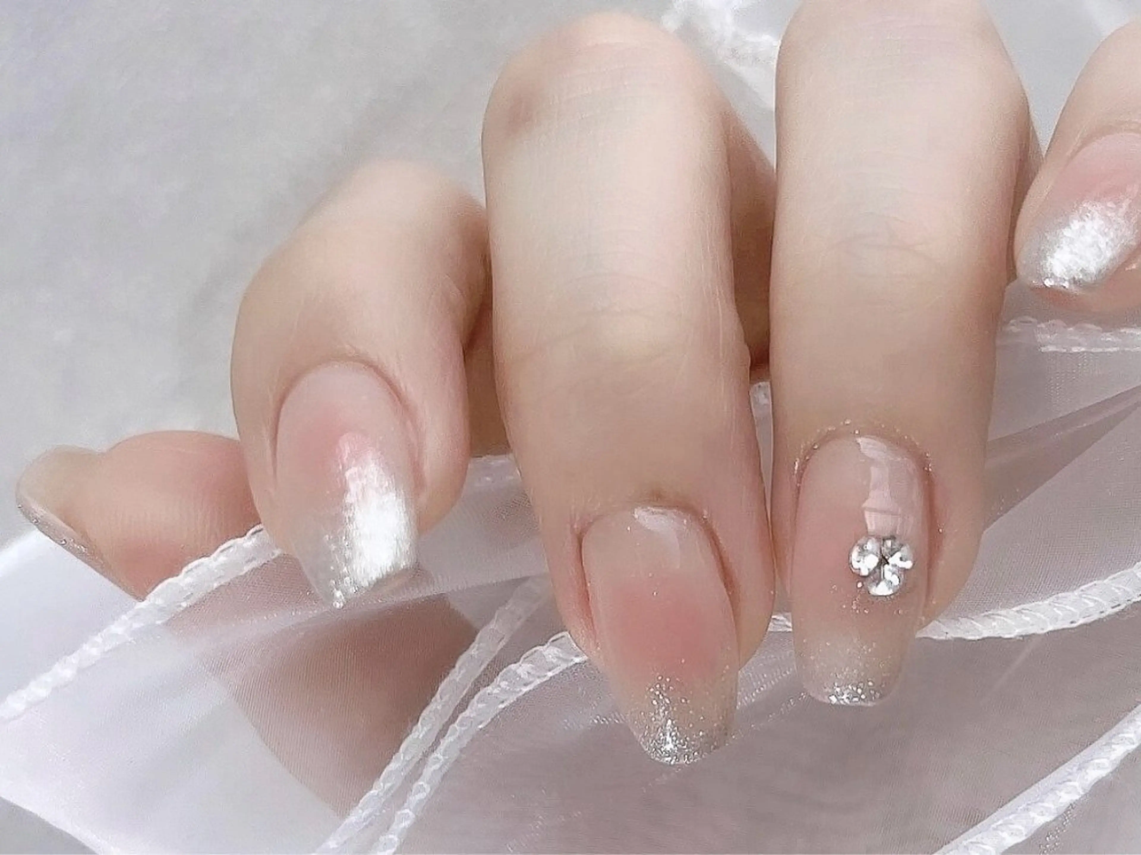 💎人気💎‪ハンドジェル‪‪ 『シンプルチークネイル』パーツ2個までok✨️の写真