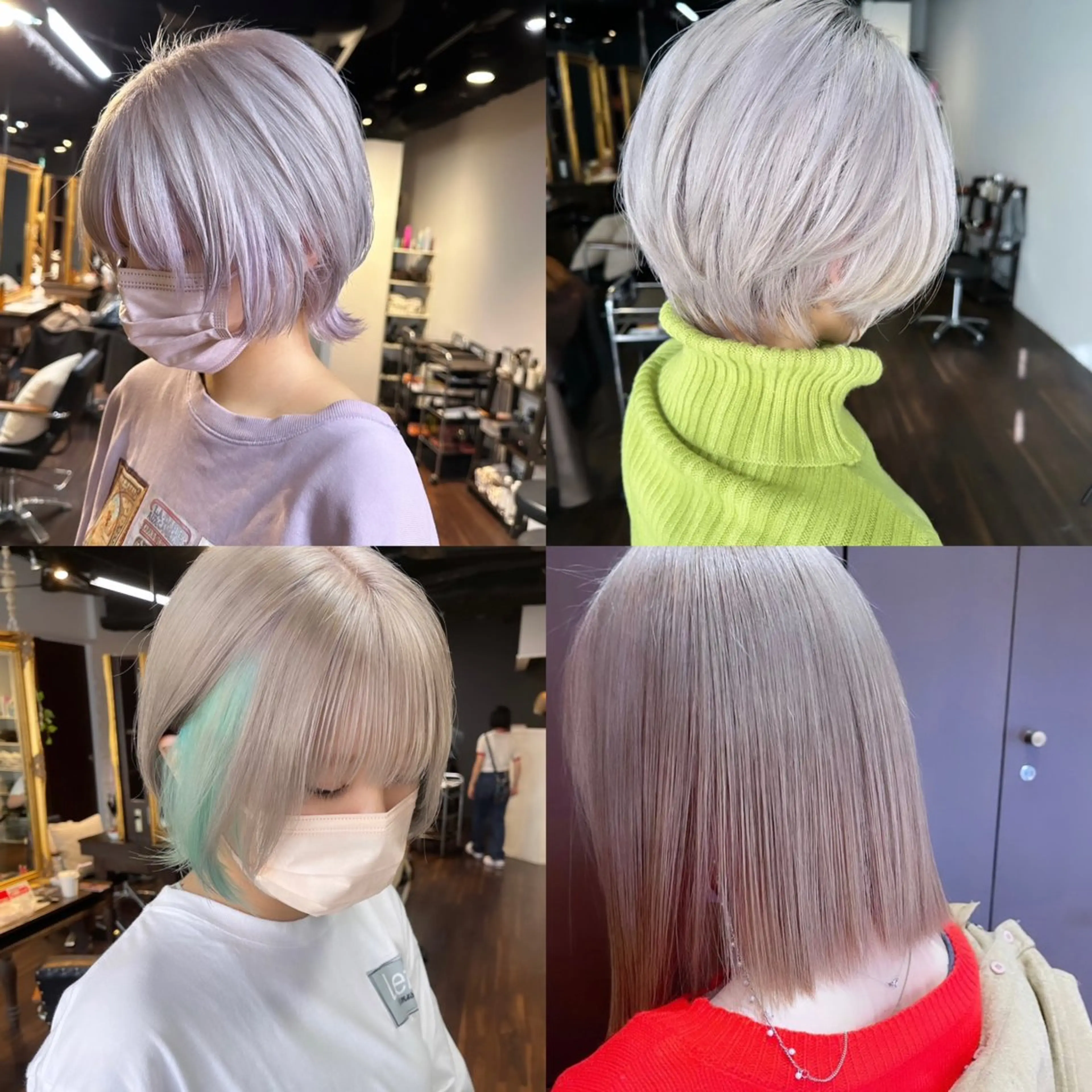 ミディアム カラー ヘアアレンジ ブリーチ ケアブリーチ ダブルカラー イヤリングカラー ハイトーンカラー カット ヘアカラー トリートメント ボブ/ダブルカラー 縮毛矯正/支持多数のヘアスタイル