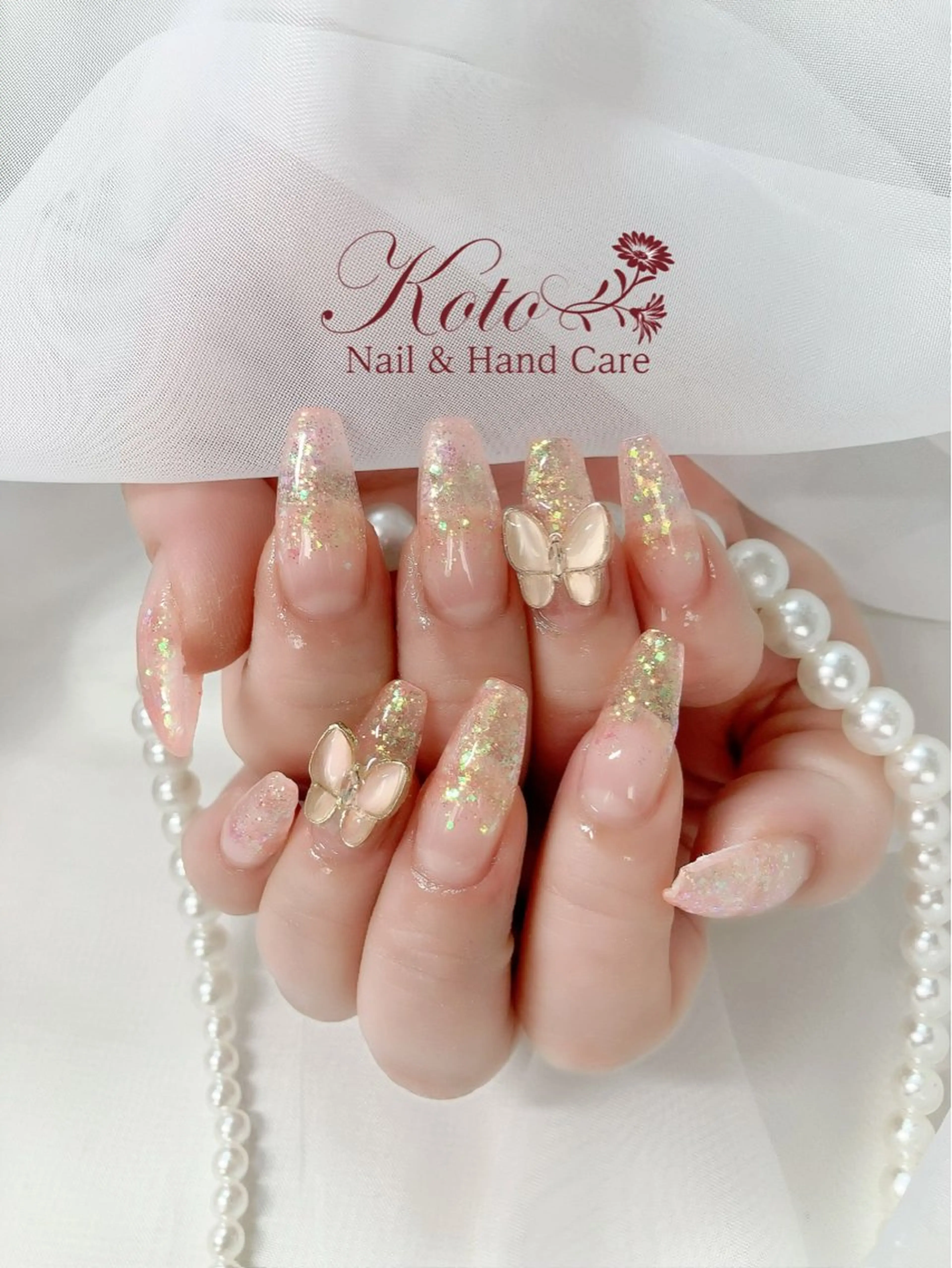 ネイル 長さ出し ジェルネイル 持ち込み ニュアンスネイル 赤色 Risa ネイルサロンKOTOのネイルデザイン