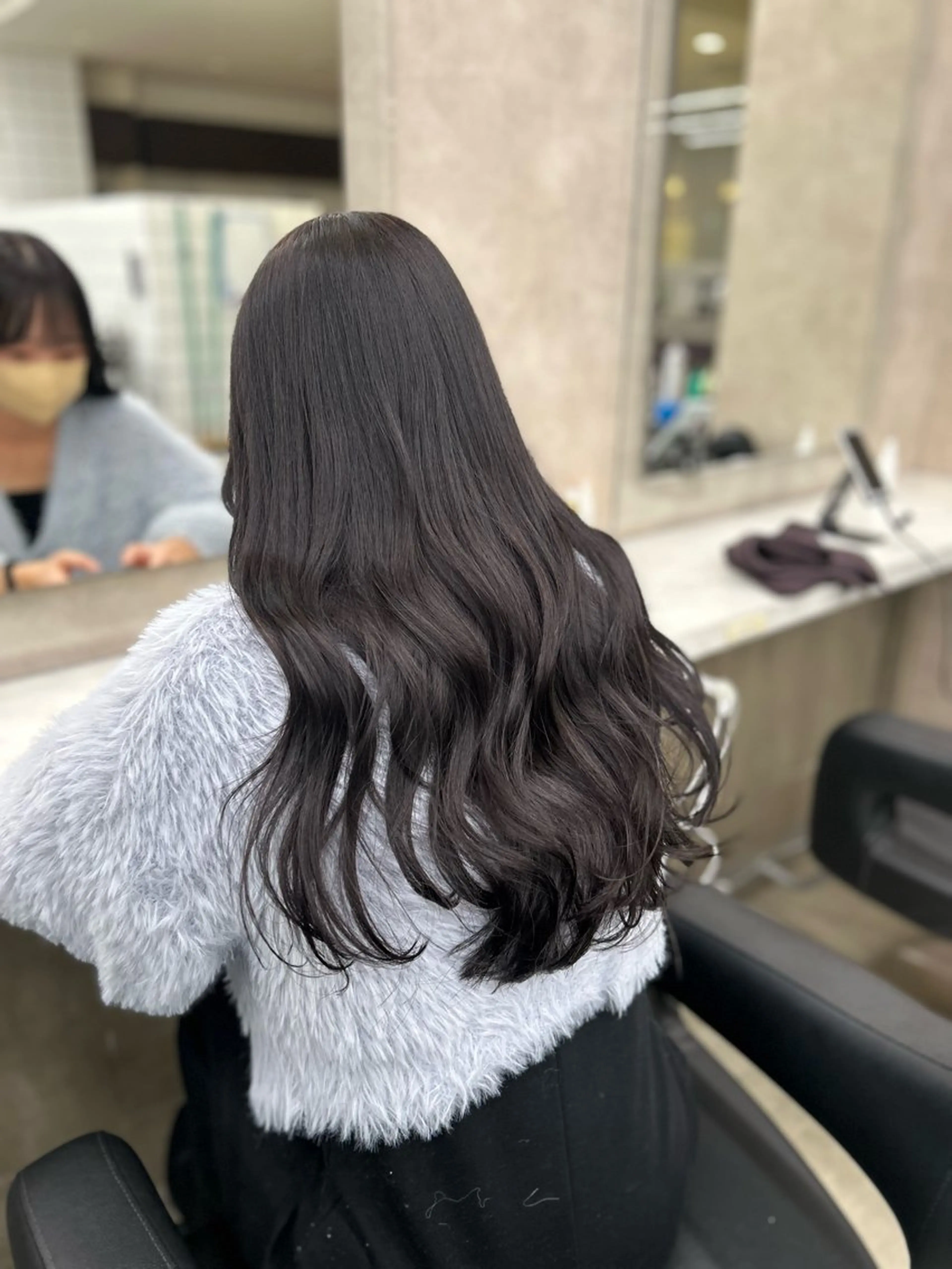 ロング カラー パーマ ヘアアレンジ メンズ キッズ ブリーチなしカラー/ ブラウン/レイヤーのヘアスタイル