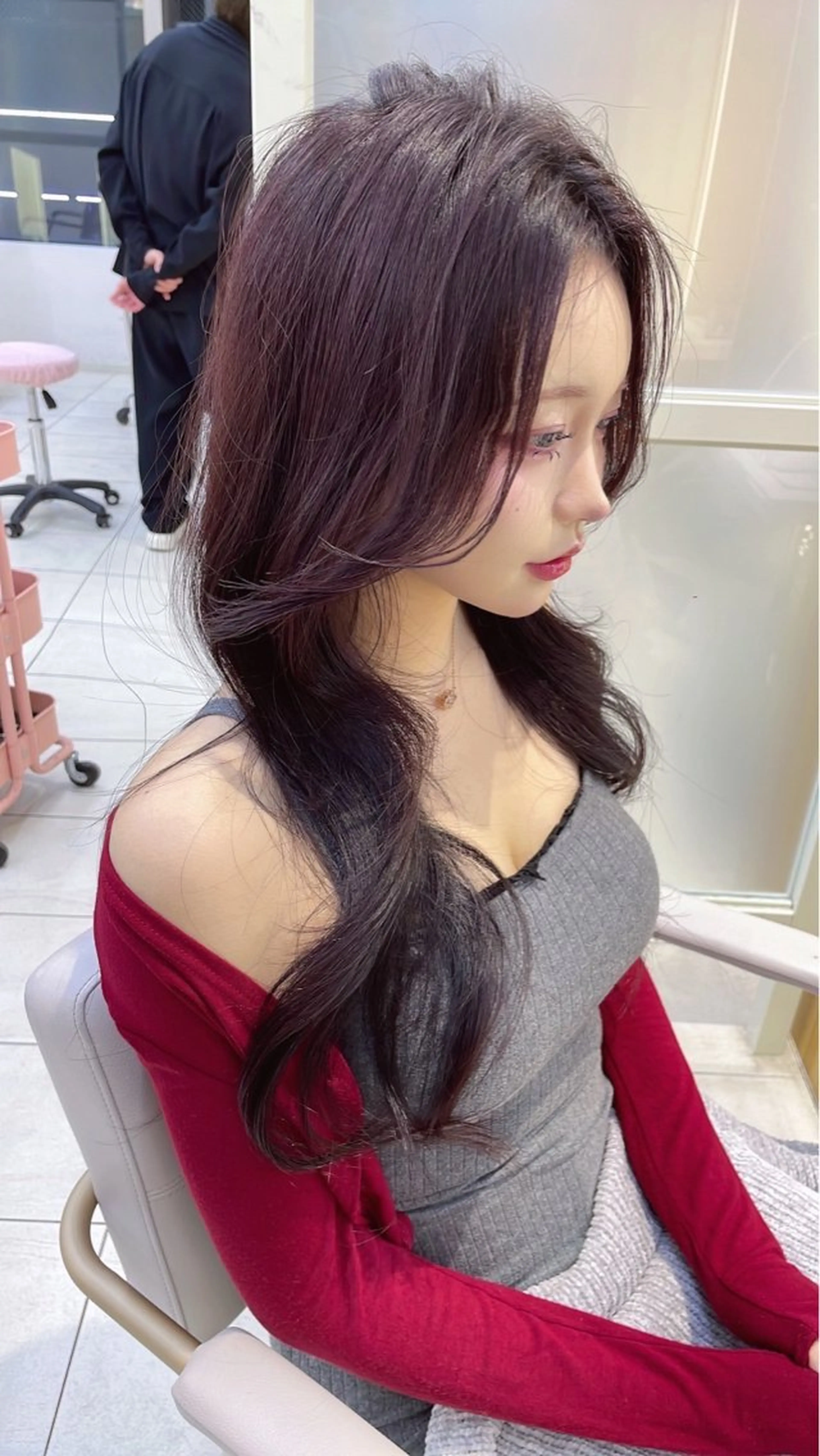 セミロング 顔周り/透明感カラー /韓国ヘア/TAKUのヘアスタイル