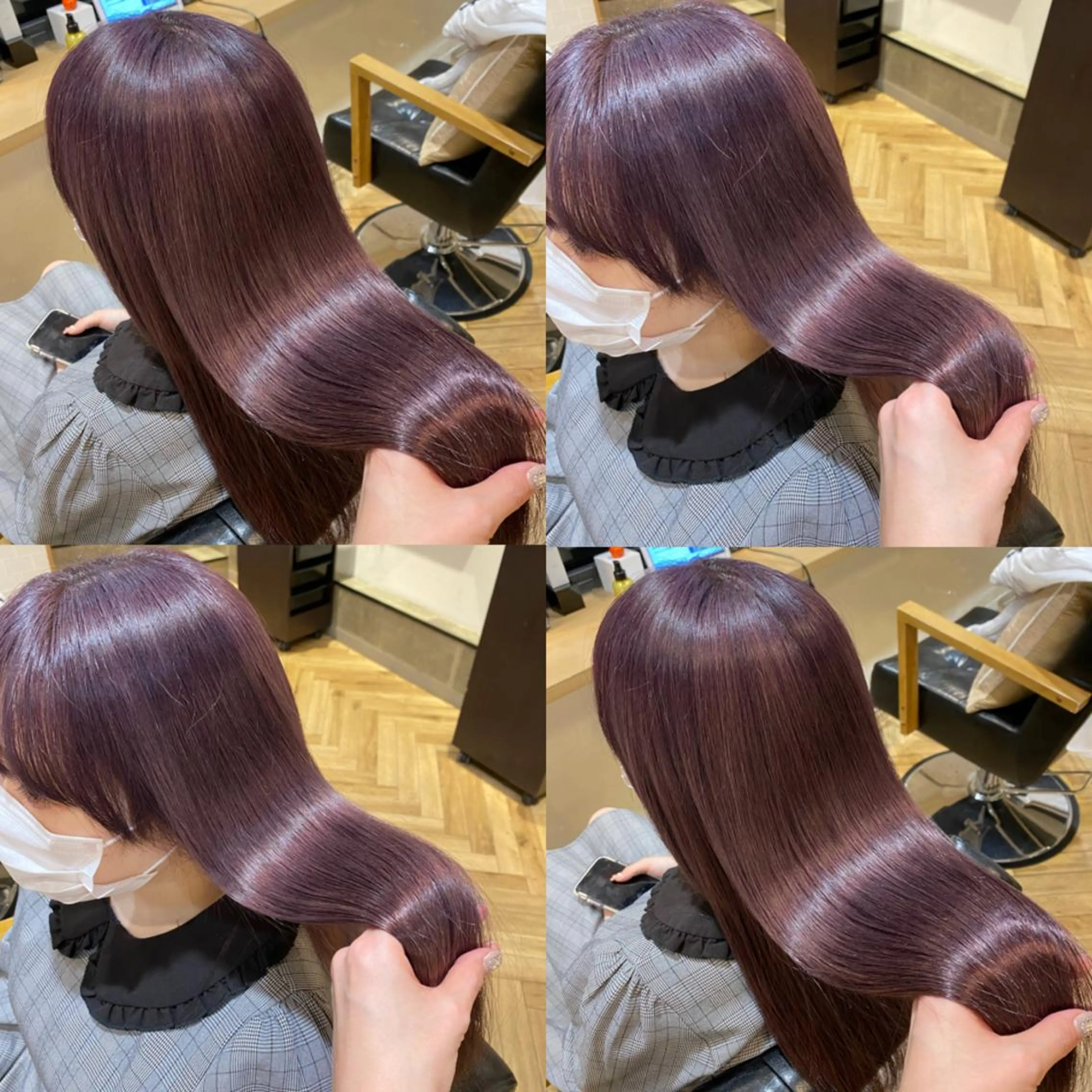 ロング カラー ラベンダーカラー 艶カラー/韓国顔周り 🎀mamiのヘアスタイル