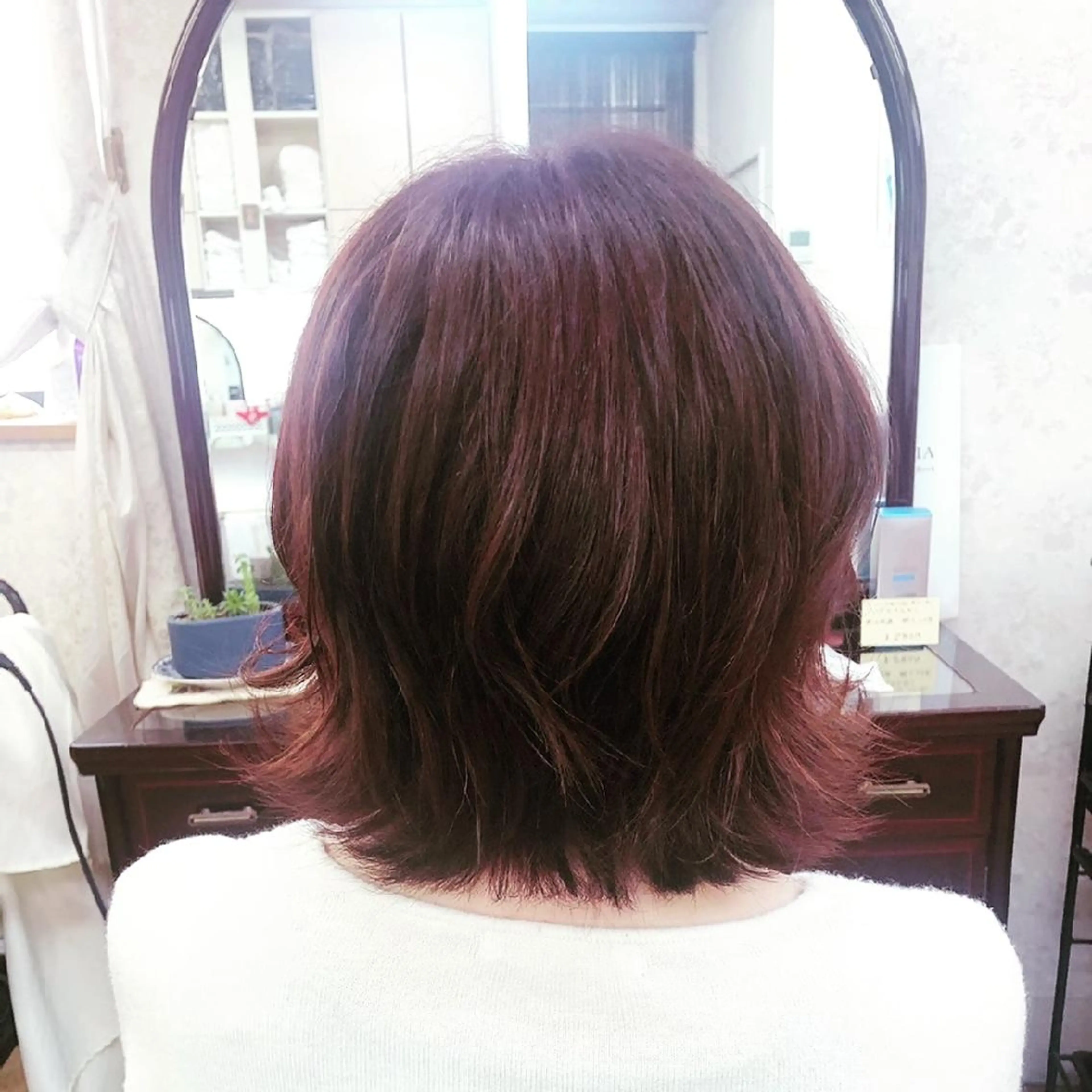 ミディアム カラー ベージュカラー ピンクカラー ピンクベージュ カット ヘアカラー ROSSO 春日部店のヘアスタイル