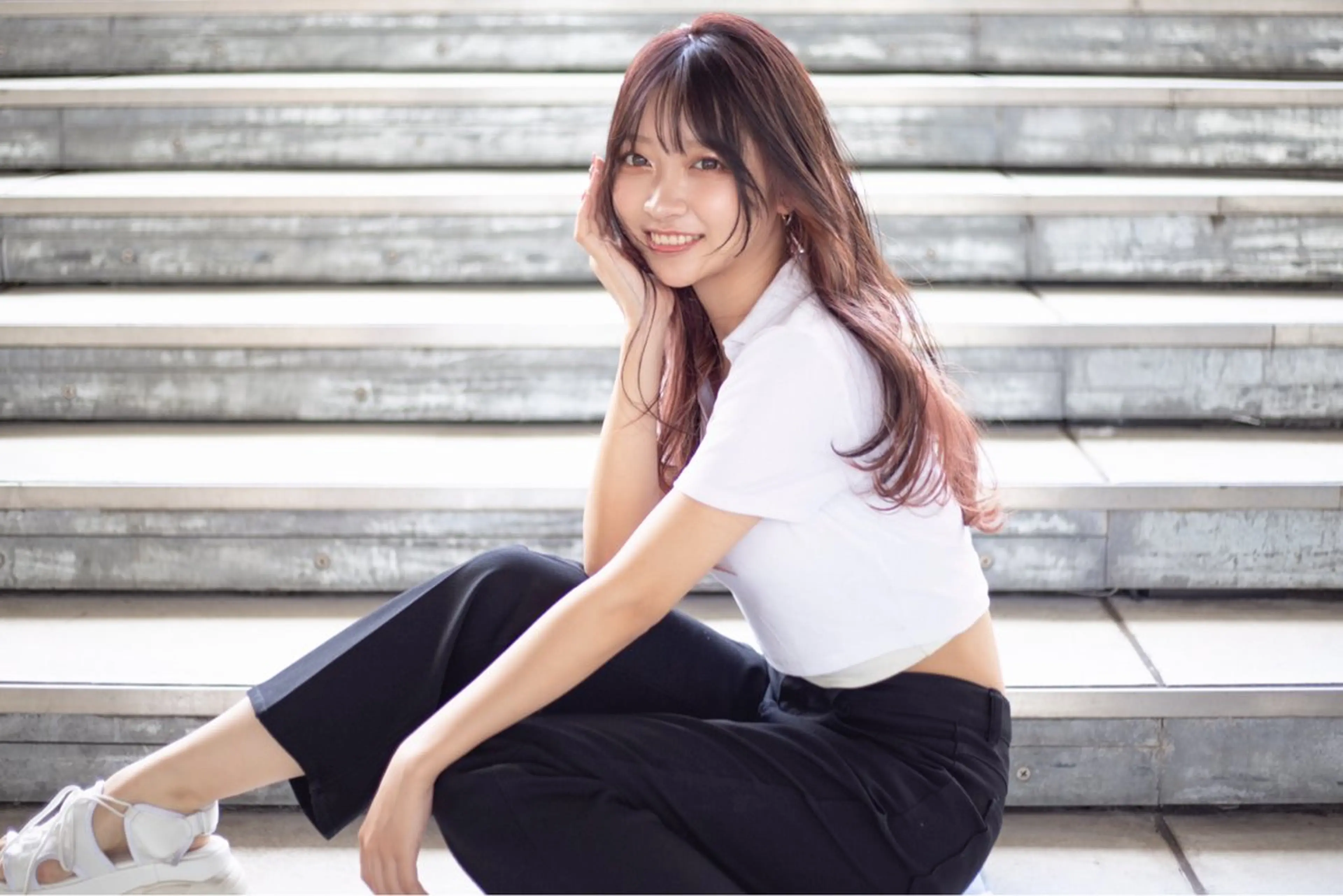 ロング カラー カット ヘアカラー トリートメント LARME by Sea 新宿所属・韓国ハッシュカット/ 新宿/髪質改善/岡崎のヘアスタイル