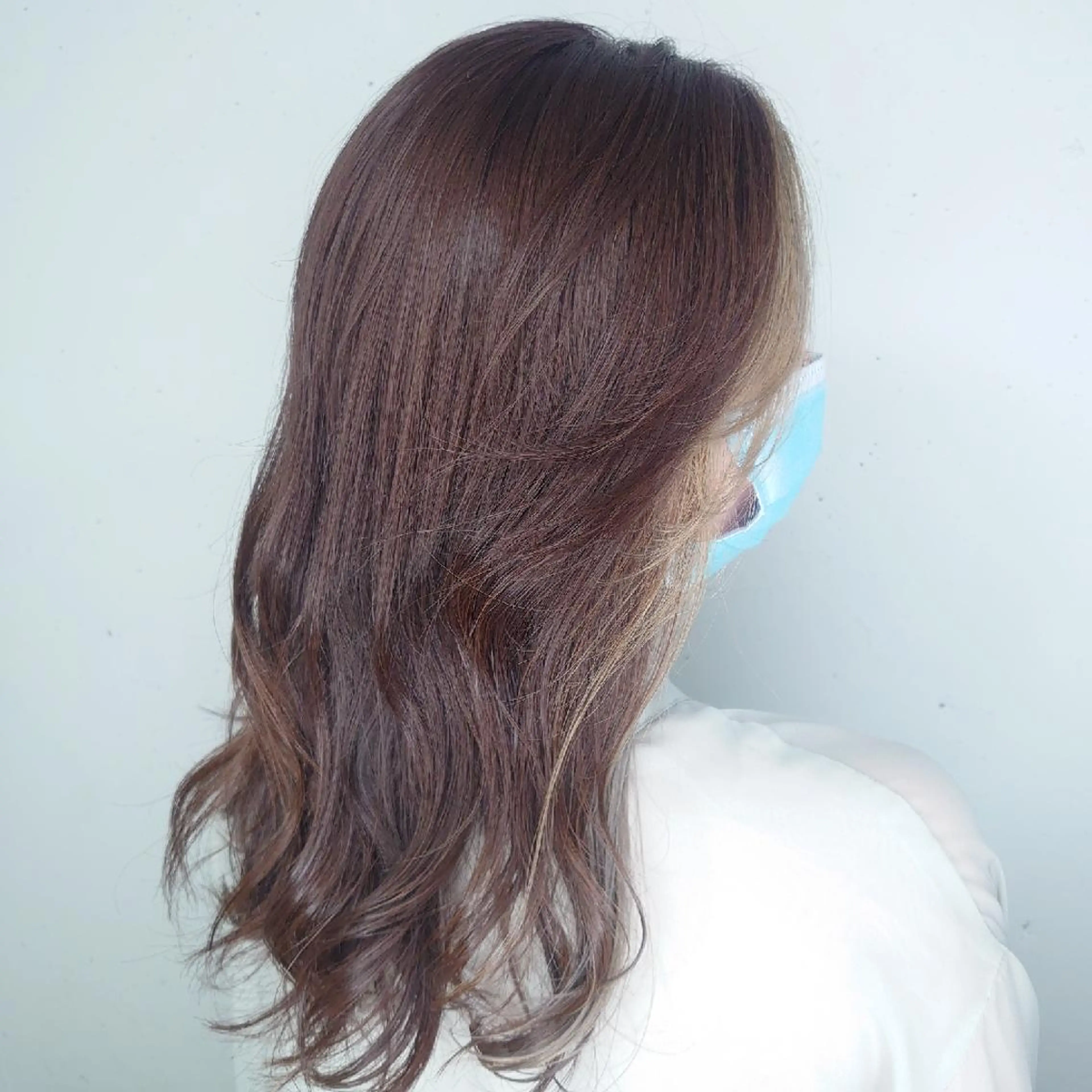 セミロング カラー ミストバング デザインカラー  フェイスフレーミング ヘアカラー E Komo hair所属・Wow❕E Komo hair 永井一輝のヘアスタイル