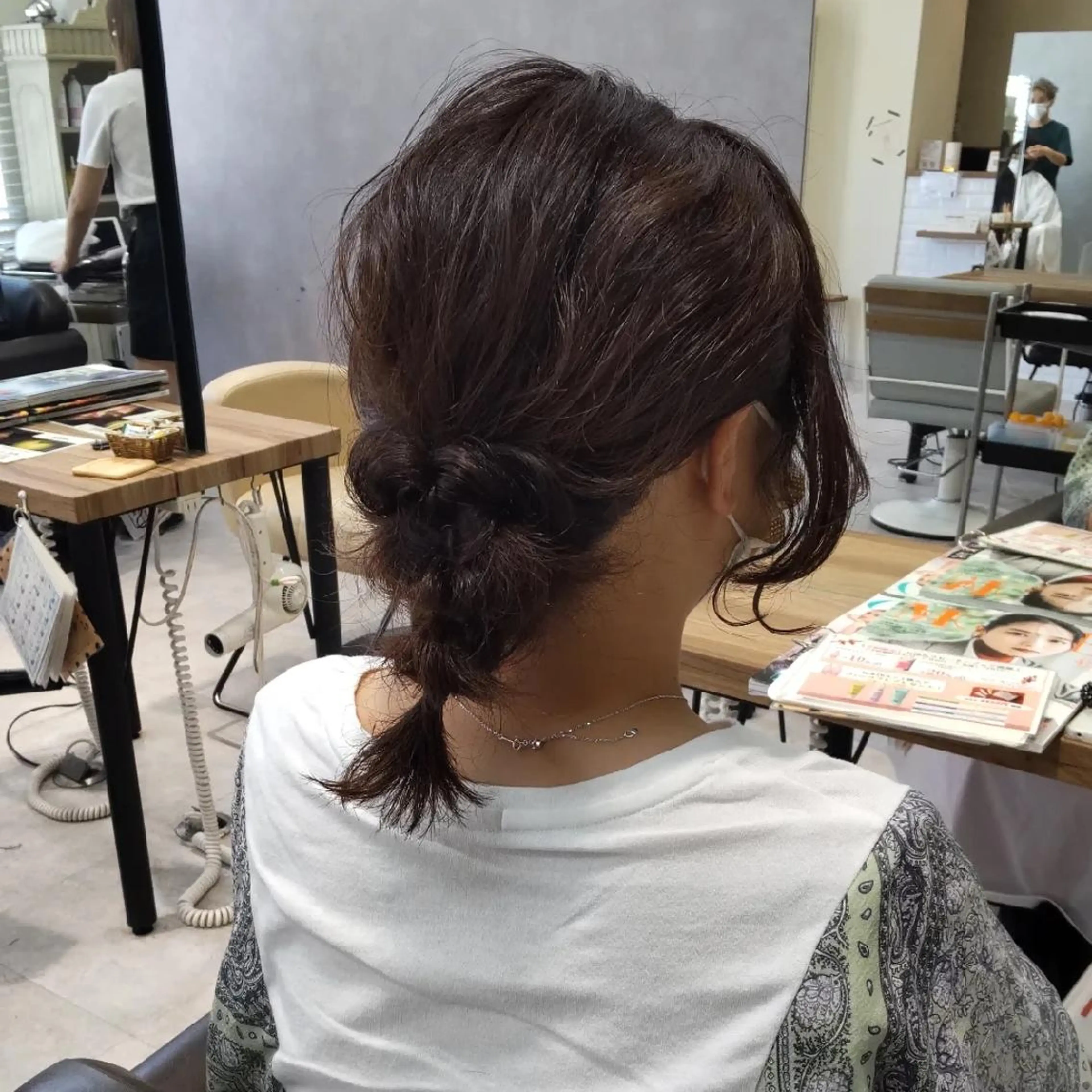 ヘアアレンジ ミディアム ボブ くせ毛 顔周りカット 小顔カット 北村 恵美のヘアスタイル