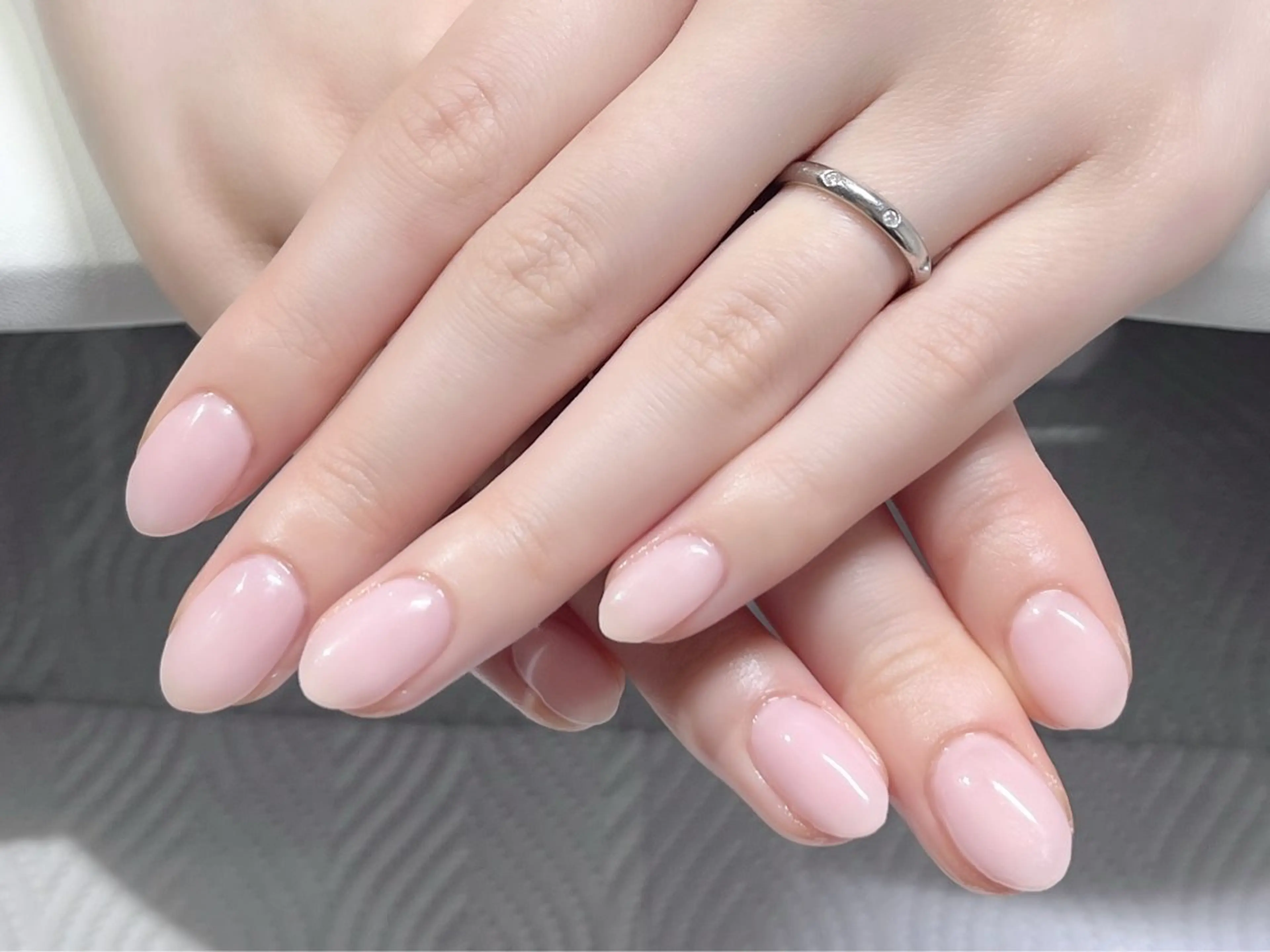 ネイル ワンカラーネイル ピンク ハンドネイル Belle Fleuve ASUのネイルデザイン