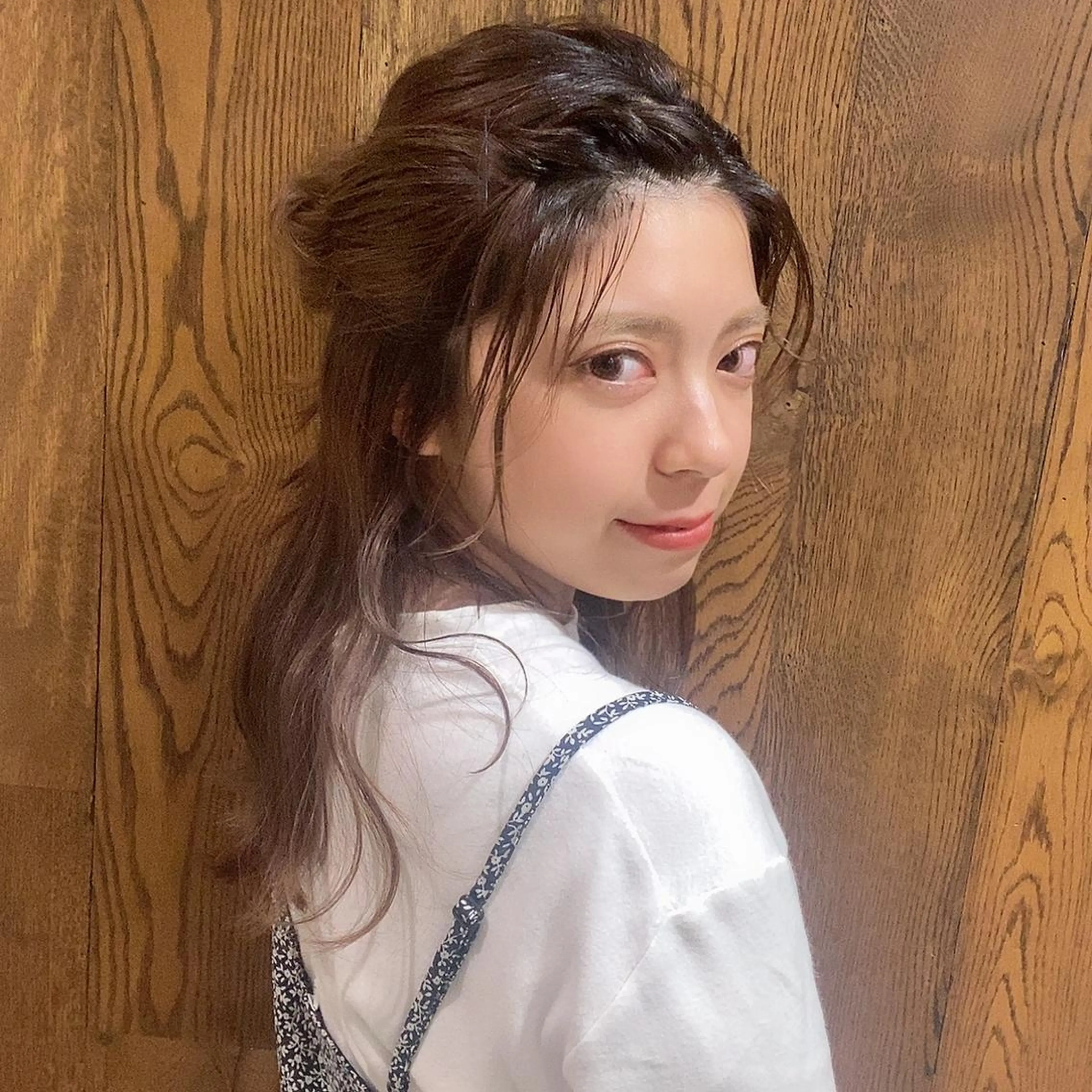 ヘアアレンジ ハーフアップ お団子ヘア Je suis heureuse Tres所属・早朝セット☀️ レイヤー/Momoのヘアスタイル