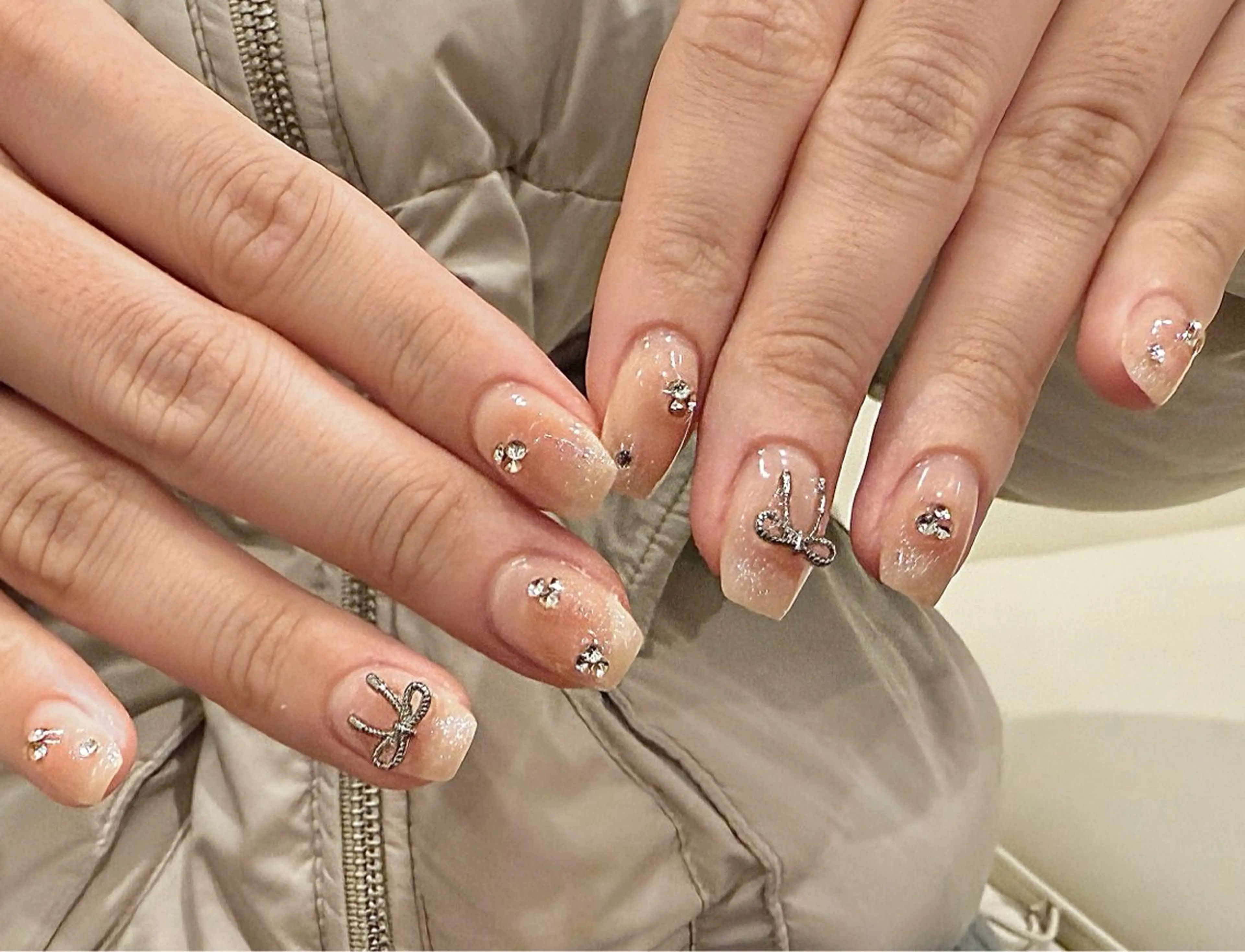 ネイル カジュアル 卒業式 ハート オフィスネイル ピンク ハンドネイル H&Bsalon カイのネイルデザイン