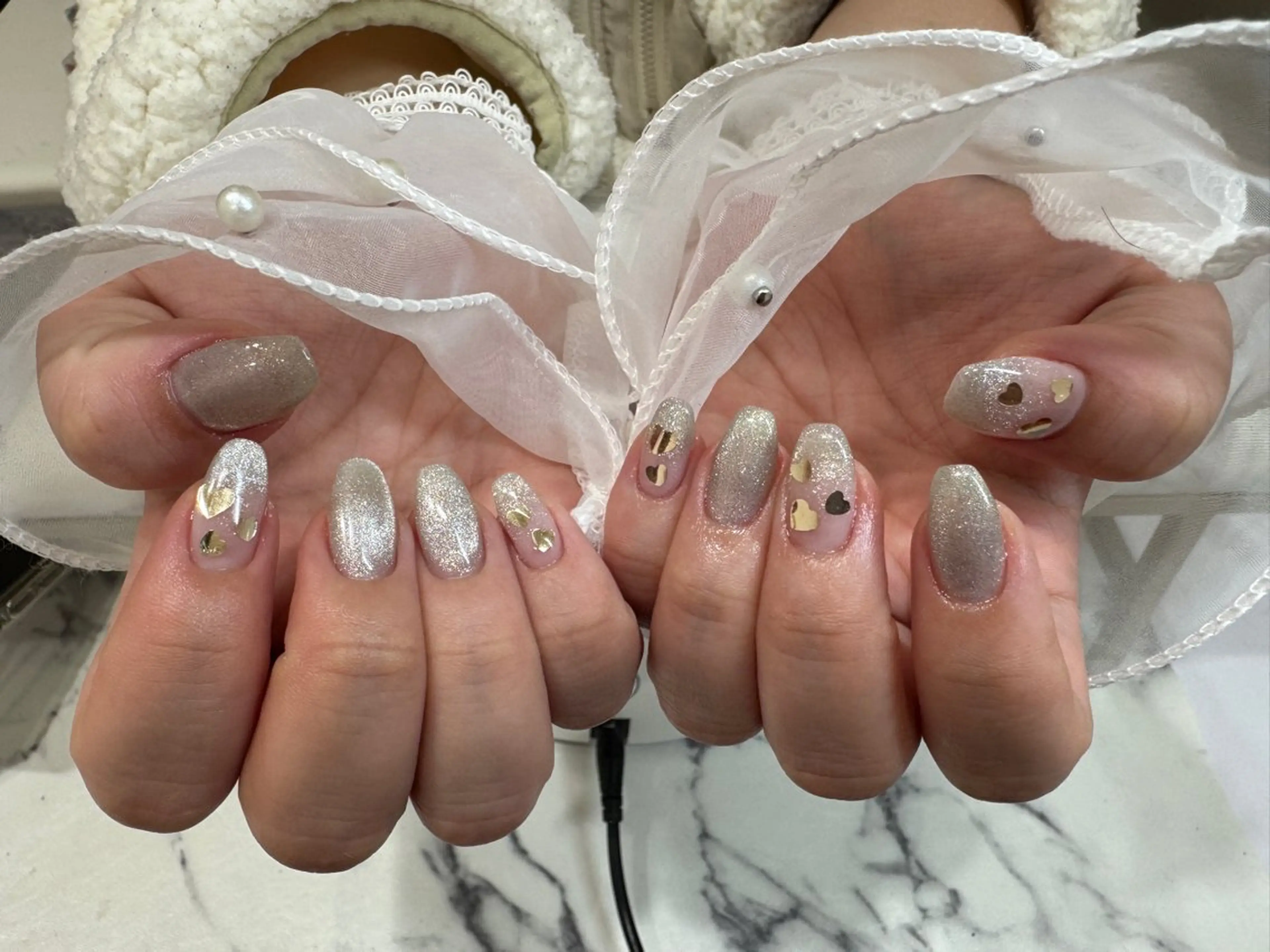 ネイル ハート マグネットネイル La・mer VENUS所属・La・mer VENUSあおいのネイルデザイン