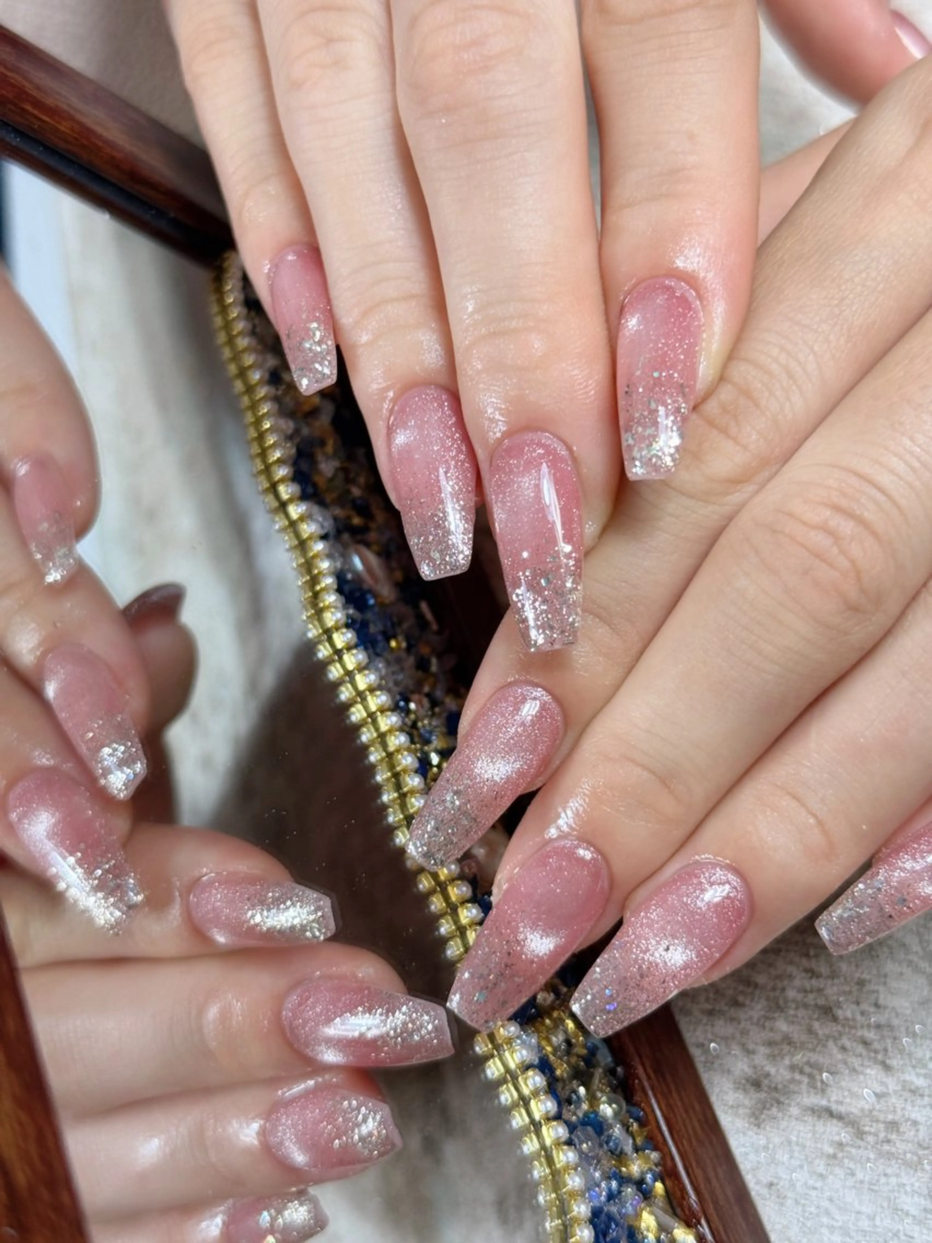 ネイル チークネイル 長さ出し フレンチネイル ジェルネイル 韓国ネイル ハンドネイル Rolakira マニのネイルデザイン