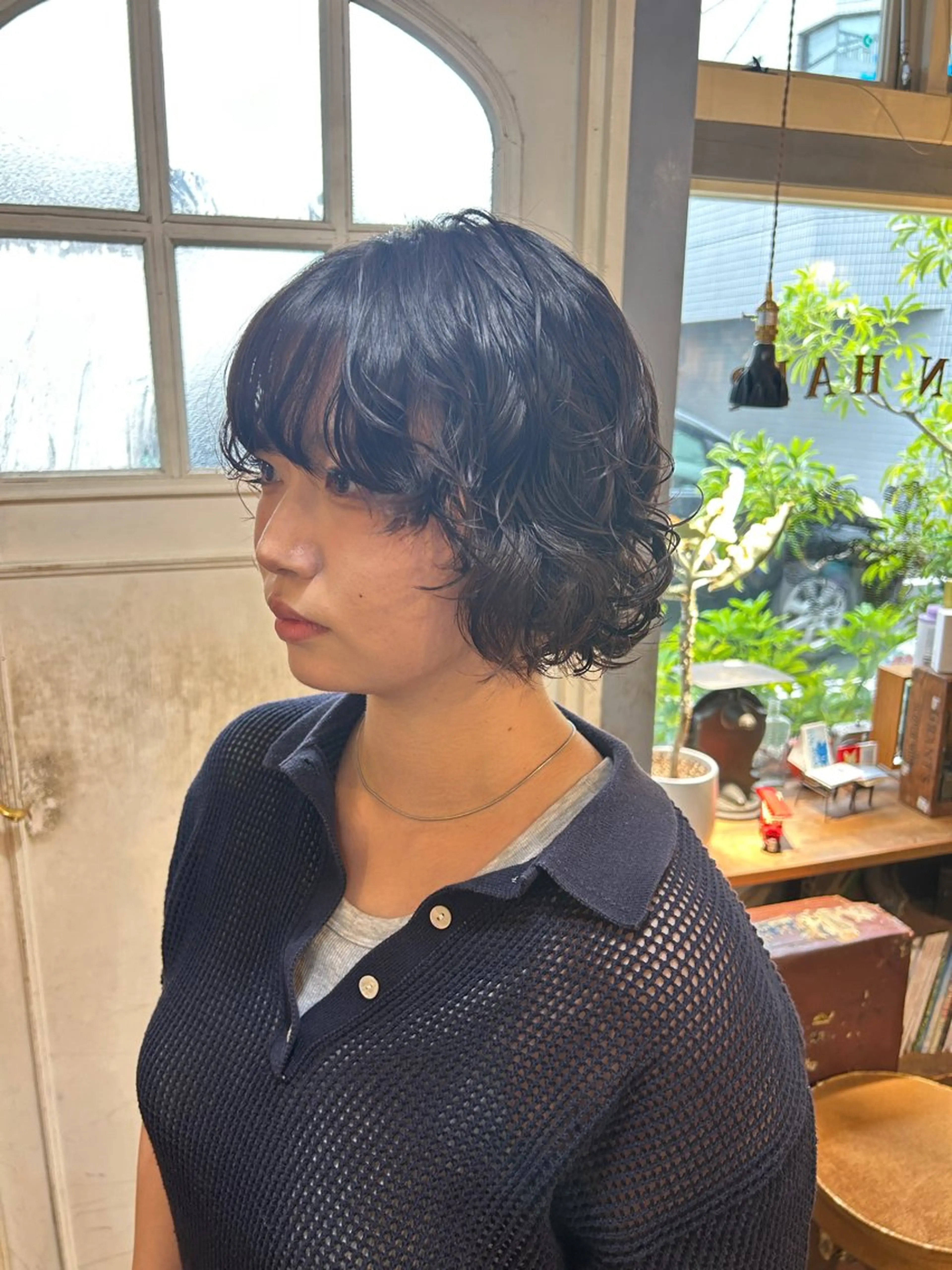 ショート パーマ カット パーマ トリートメント 清水千優/パーマ/透 明感カラー/メンズのヘアスタイル