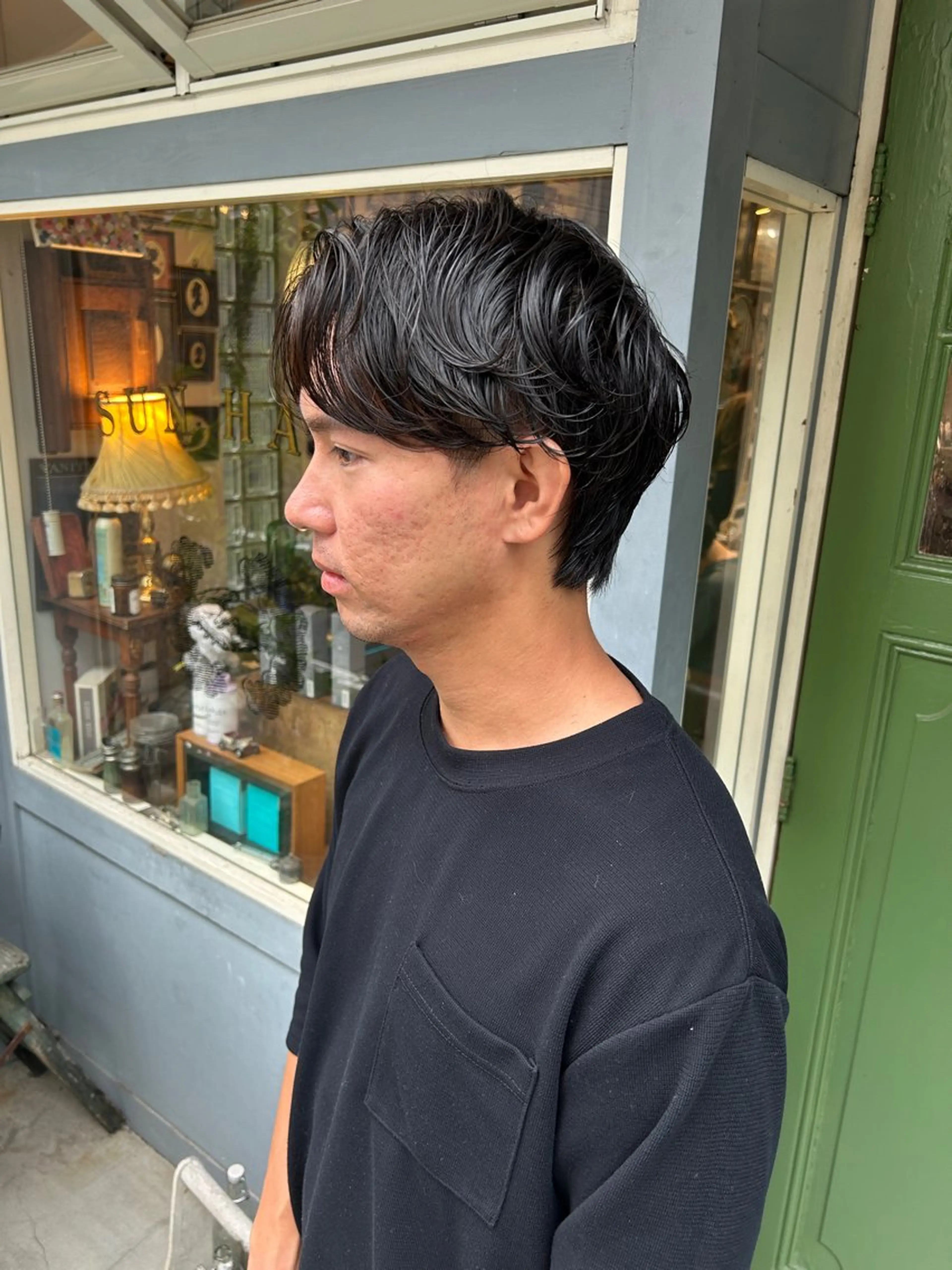 ショート パーマ メンズ メンズパーマ カット パーマ 清水千優/パーマ/透 明感カラー/メンズのヘアスタイル