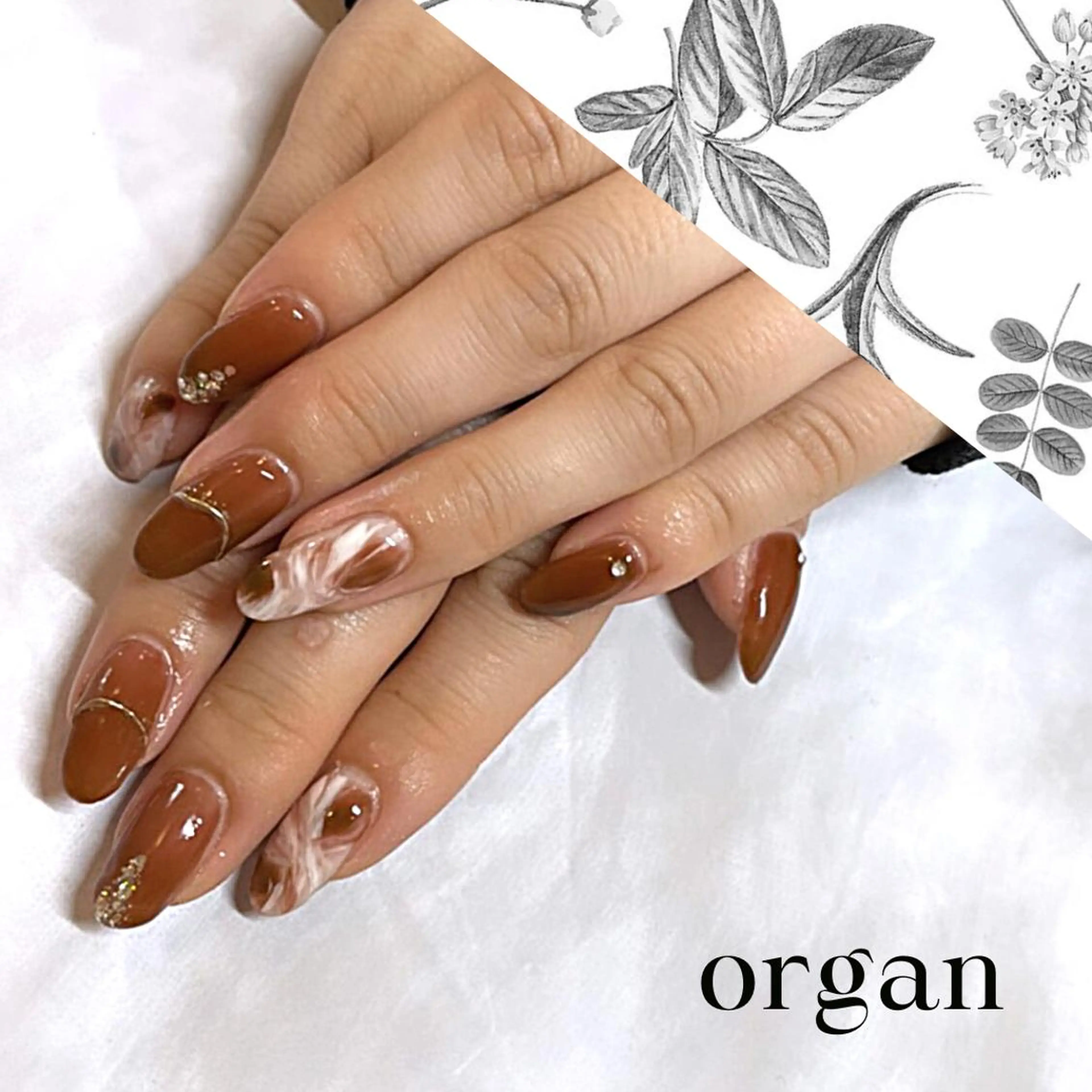 ネイル ニュアンスネイル 【ＯＲＧＡＮ】 nailのネイルデザイン