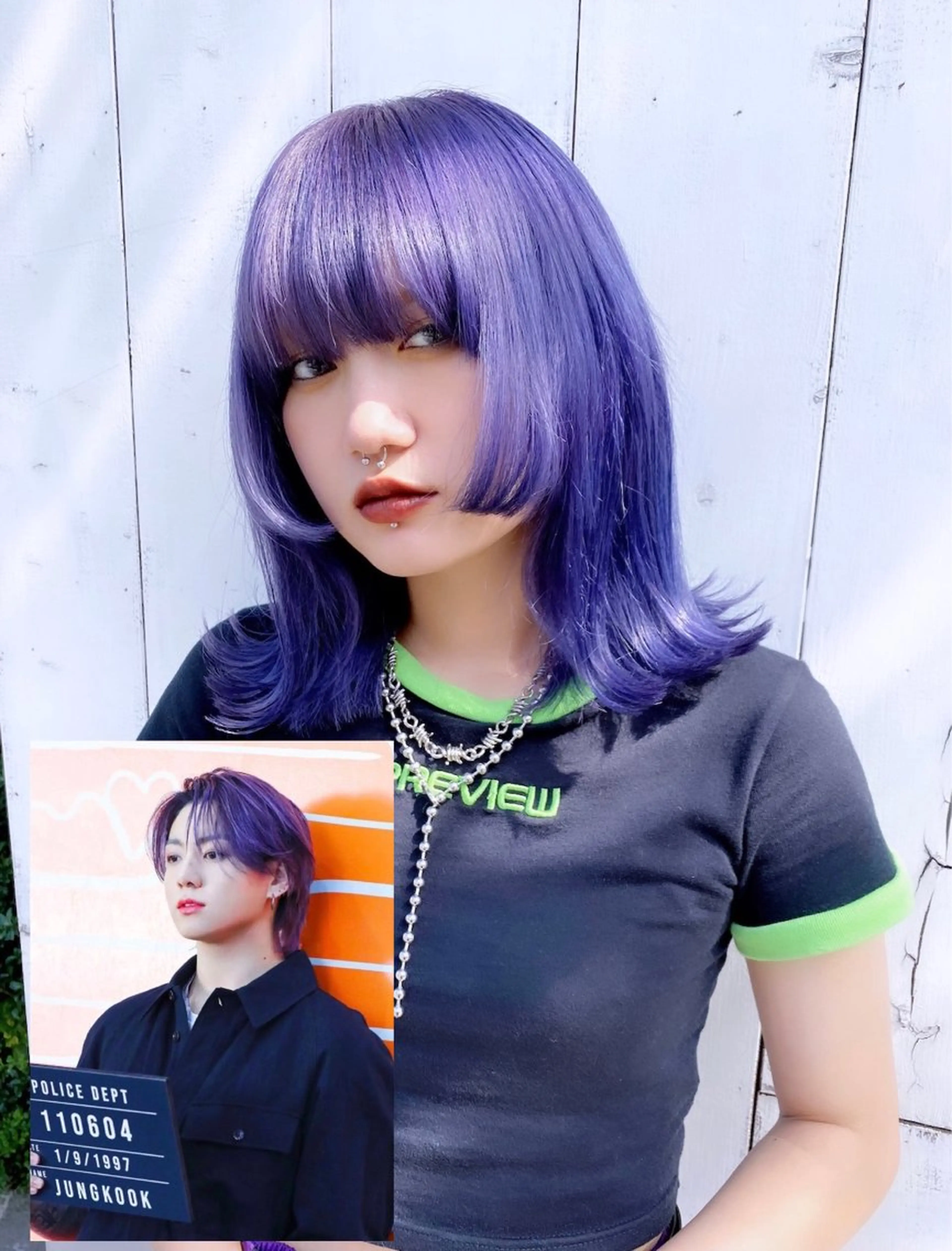 セミロング カラー ヘアアレンジ ヘアカラー トリートメント 韓国レイヤーカット/ 儚げカラーチナツのヘアスタイル