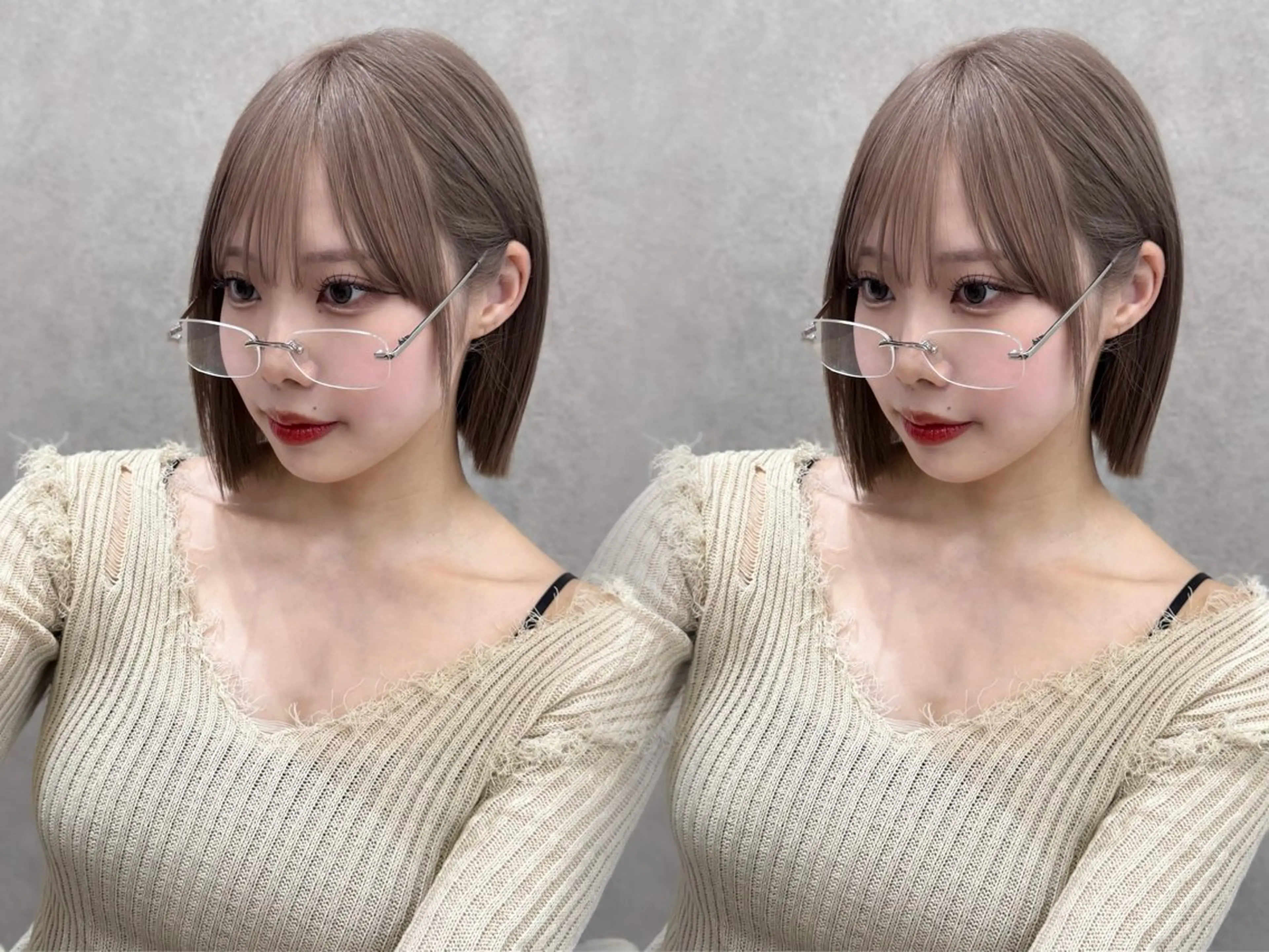 ミディアム karin ボブハイトーンのヘアスタイル