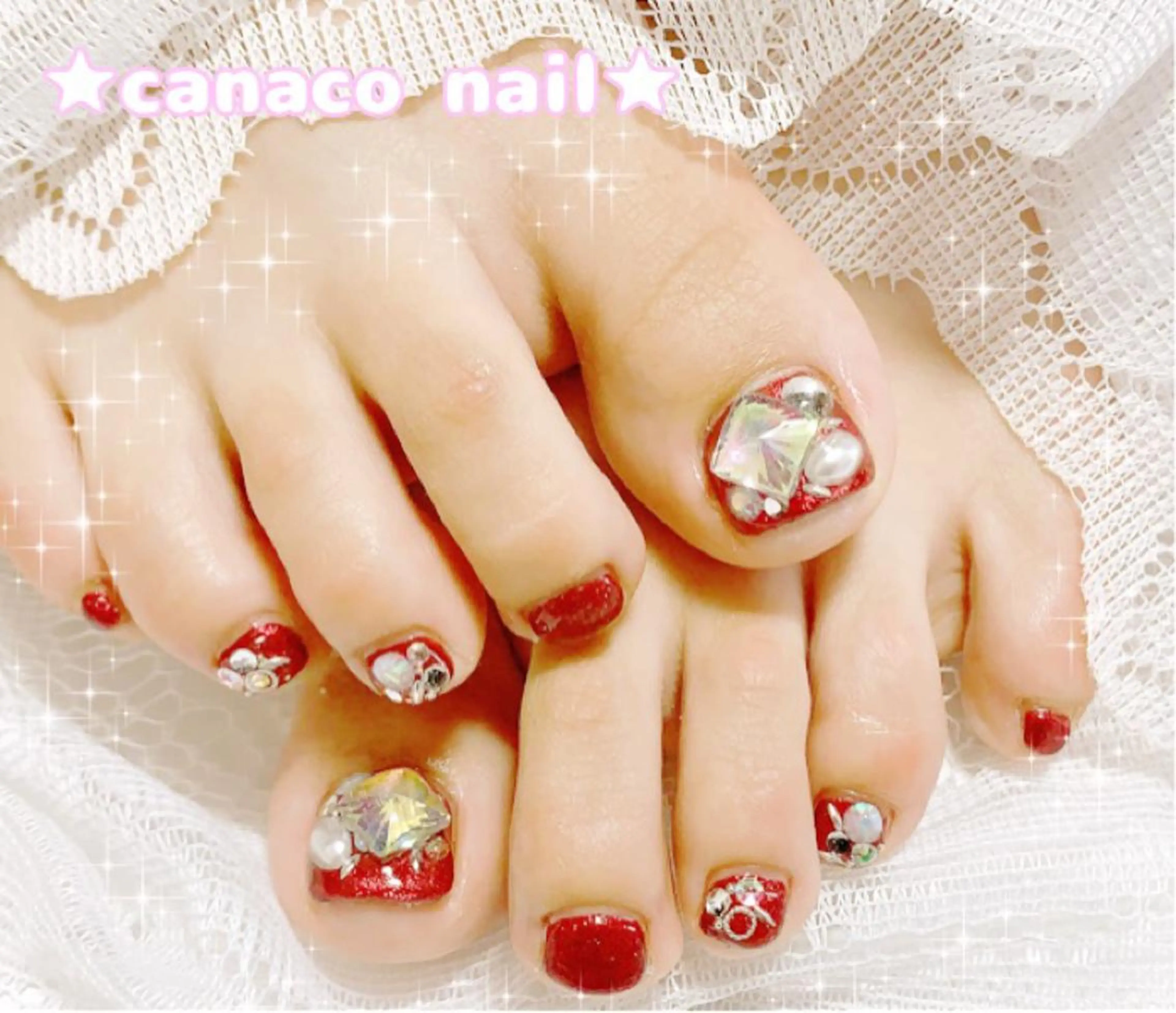 ネイル アートネイル フットネイル ジェルネイル パラジェル ストーンネイル Felice所属・ベテランネイル cnc  nailのネイルデザイン