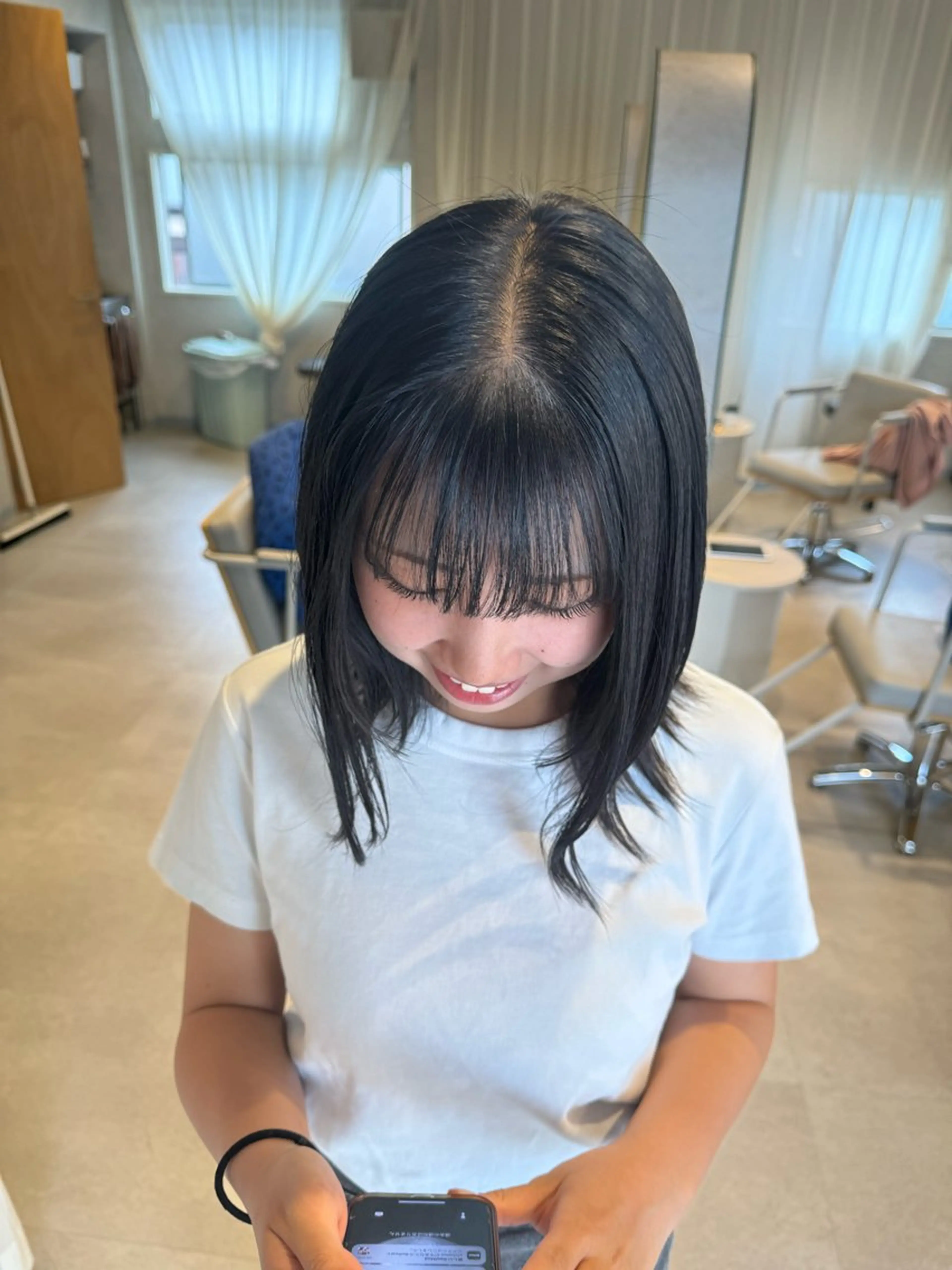 ミディアム カット ヘアカラー トリートメント レイヤー/ボブパーマ /垢抜け/タクミのヘアスタイル