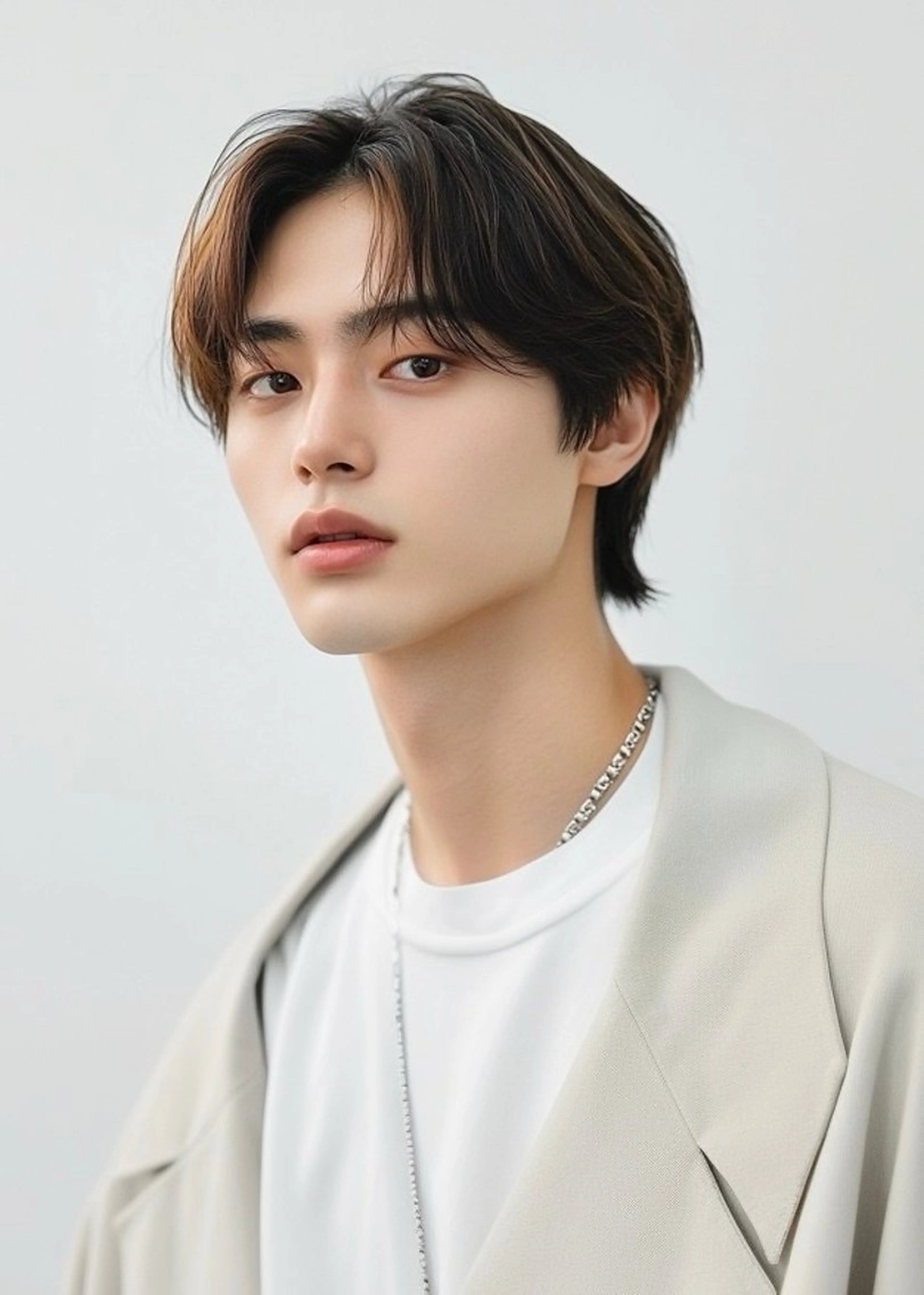 【一番人気】men's 刈り上げないセンターパートの写真