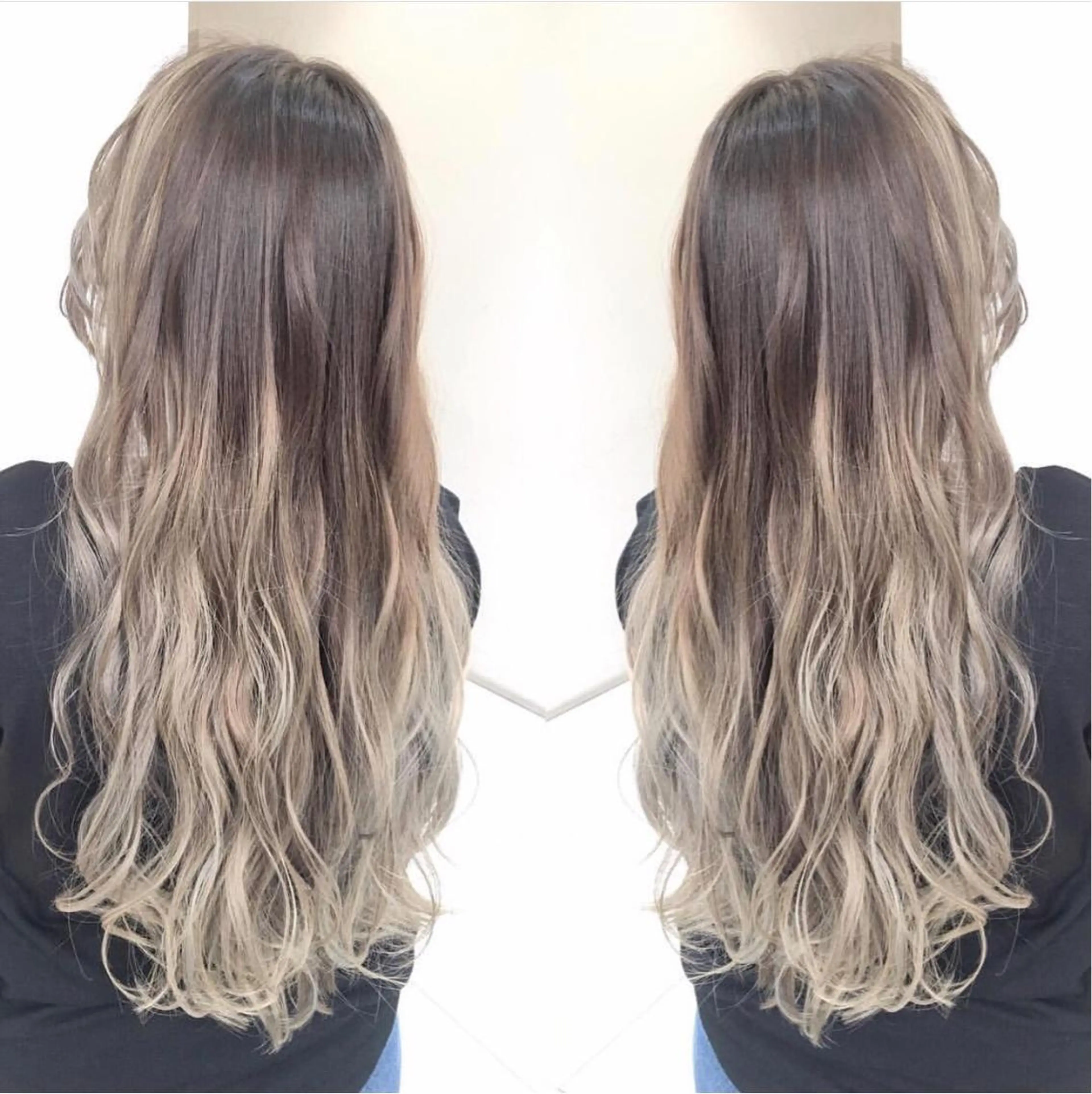 ロング カラー バレイヤージュ レイヤーカット ロング 苅北 泰輔のヘアスタイル