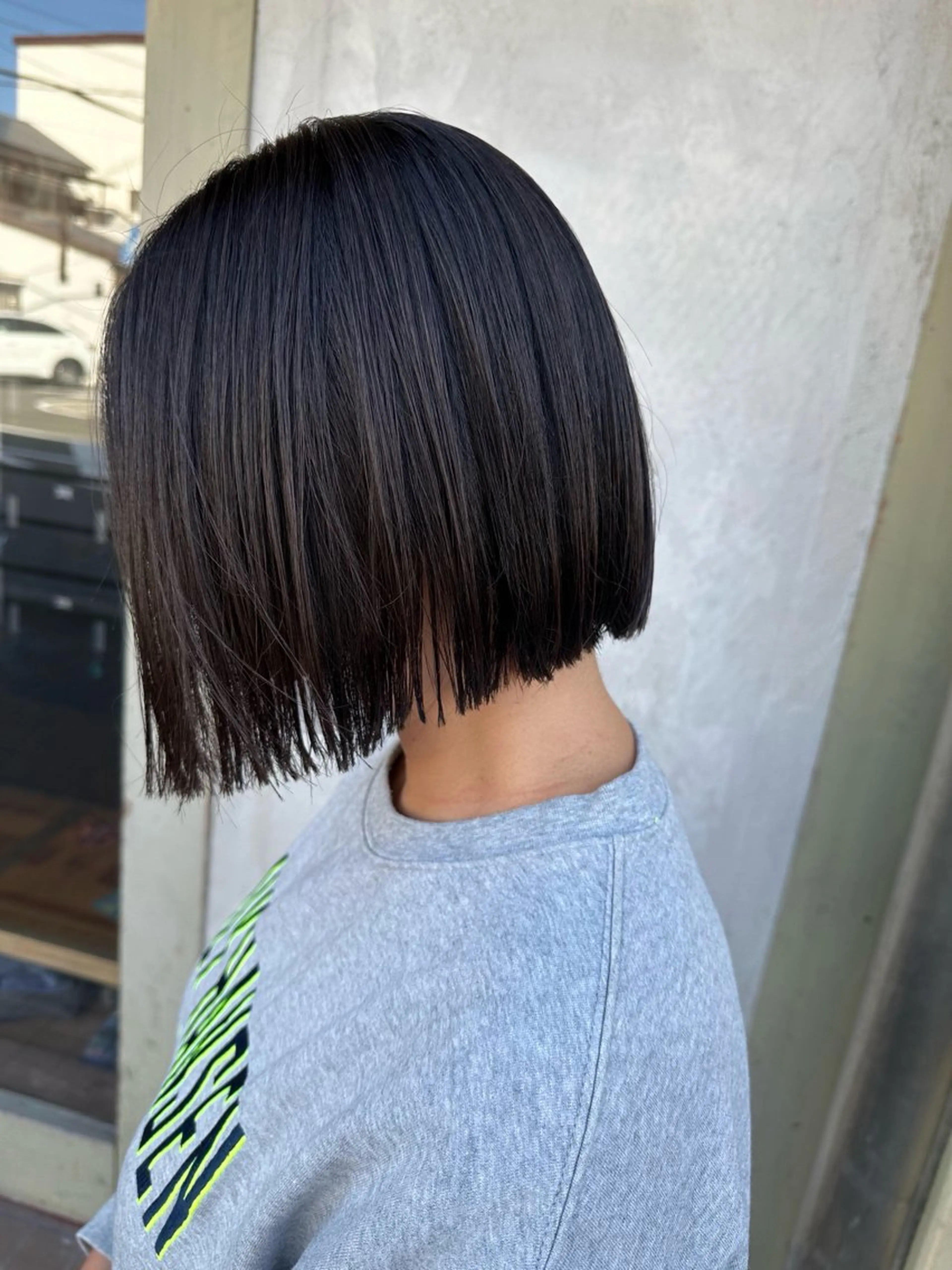 【ぱつっとしたシルエット✨️】切りっぱなしボブ✂️の写真