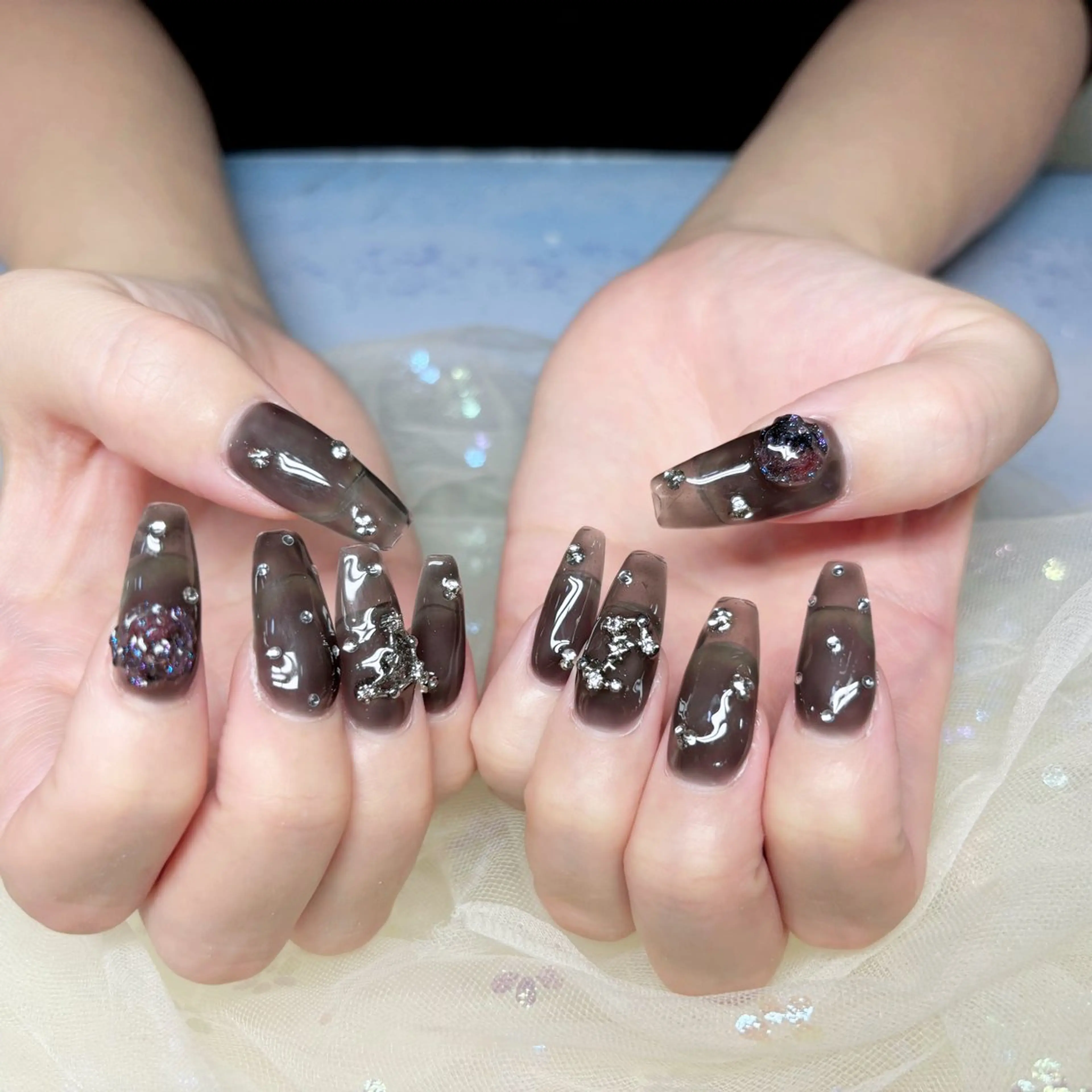 ネイル ハンドネイル H3 Nail Tsuki🦋💙のネイルデザイン