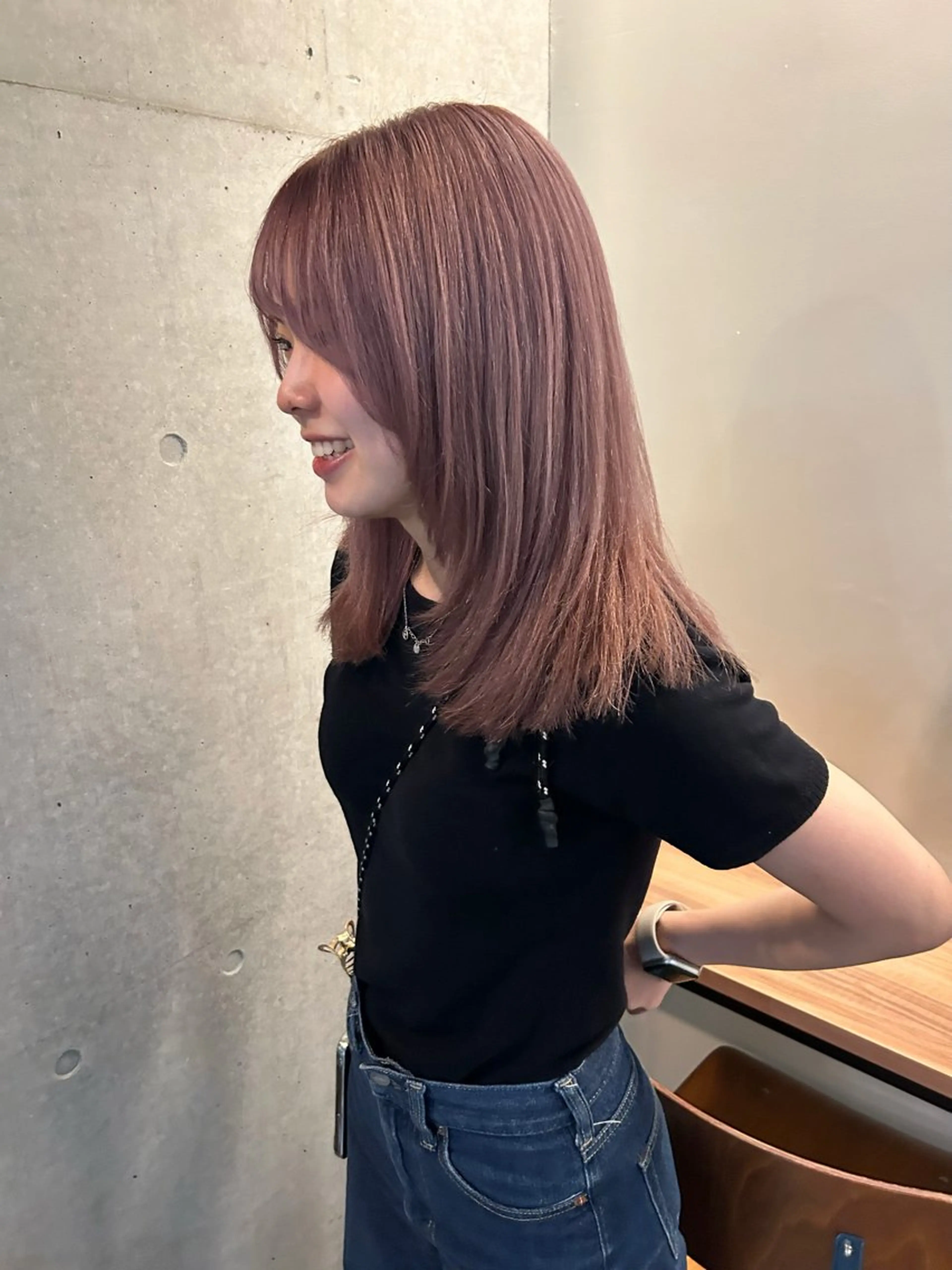 ミディアム カラー 韓国ヘア/ボブ/レ イヤー/ EMIRIのヘアスタイル