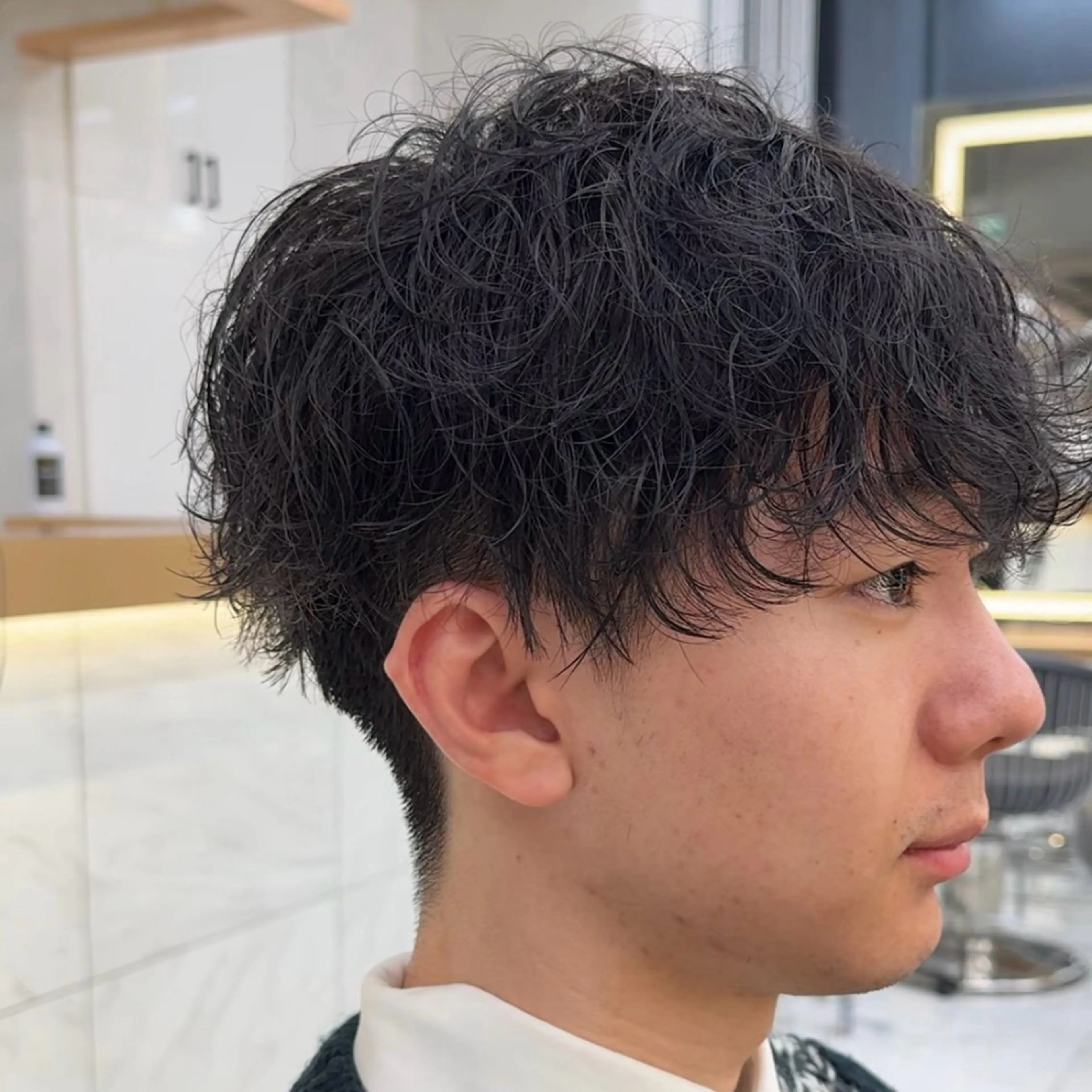 パーマ メンズ マッシュ メンズパーマ シースルーマッシュ 波巻きパーマ Miyu’s渋谷所属・ショート/ハイライト 無料‼️愛斗のヘアスタイル