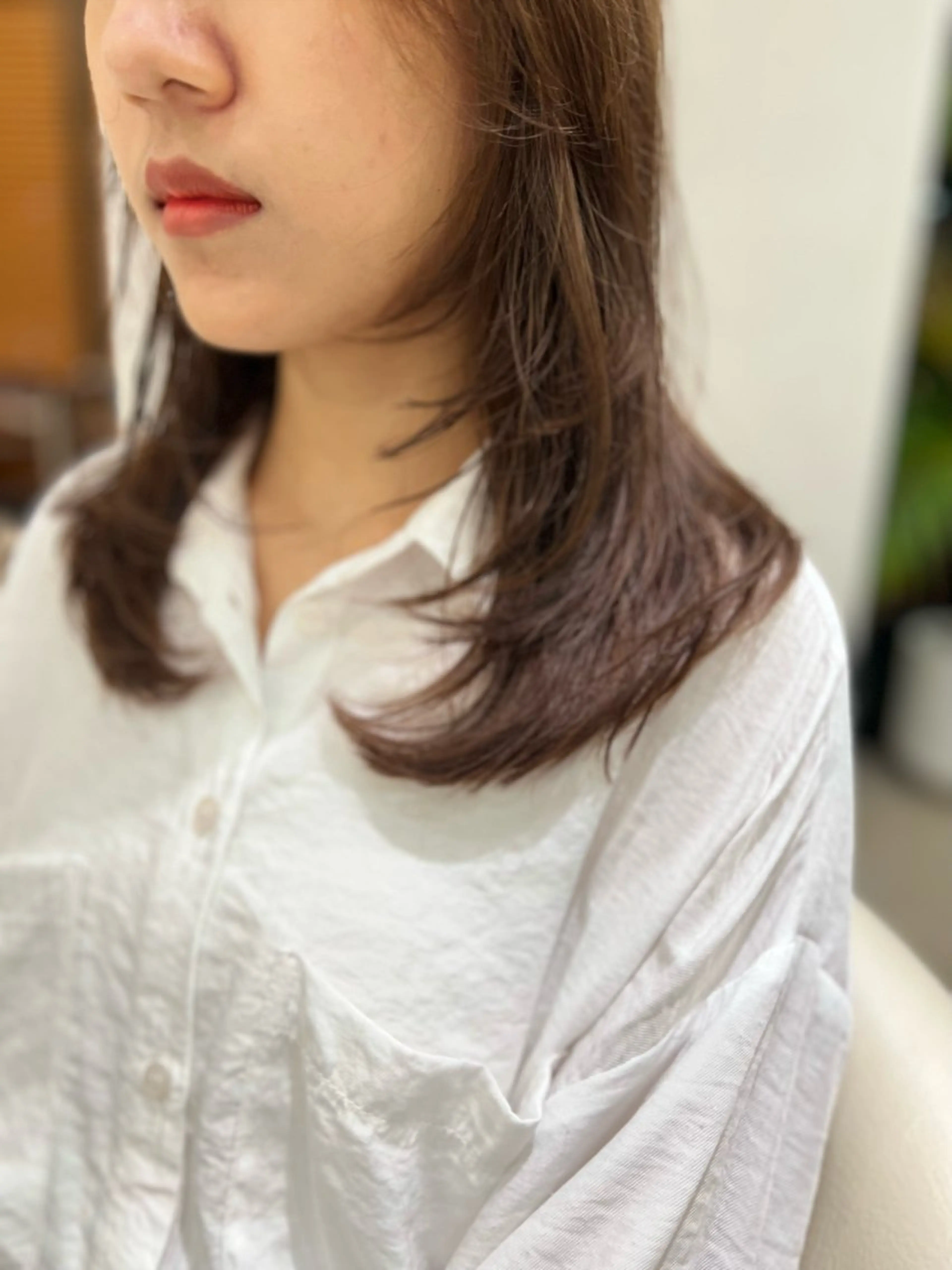 ミディアム カラー ベージュカラー ミルクティーベージュ 韓国風ヘア レイヤーカット カット ヘアカラー トリートメント ヘアセット 韓国レイヤー🇰🇷 韓国研修◎渋谷カイトのヘアスタイル