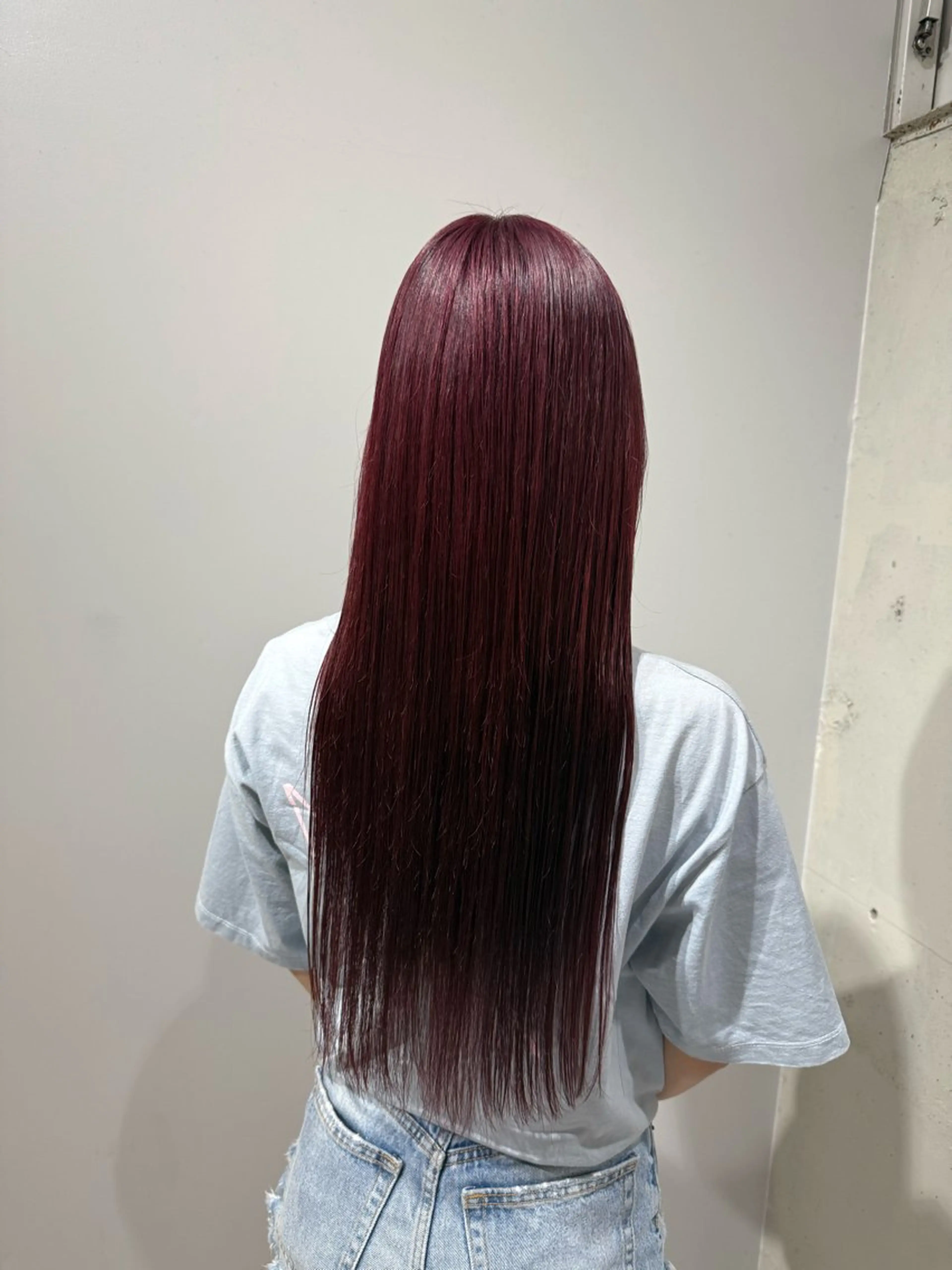 ロング カラー ブリーチ ケアブリーチ カシス ピンクカラー トリートメント ヘアカラー トリートメント Riganuts池袋 Hayato✂︎のヘアスタイル