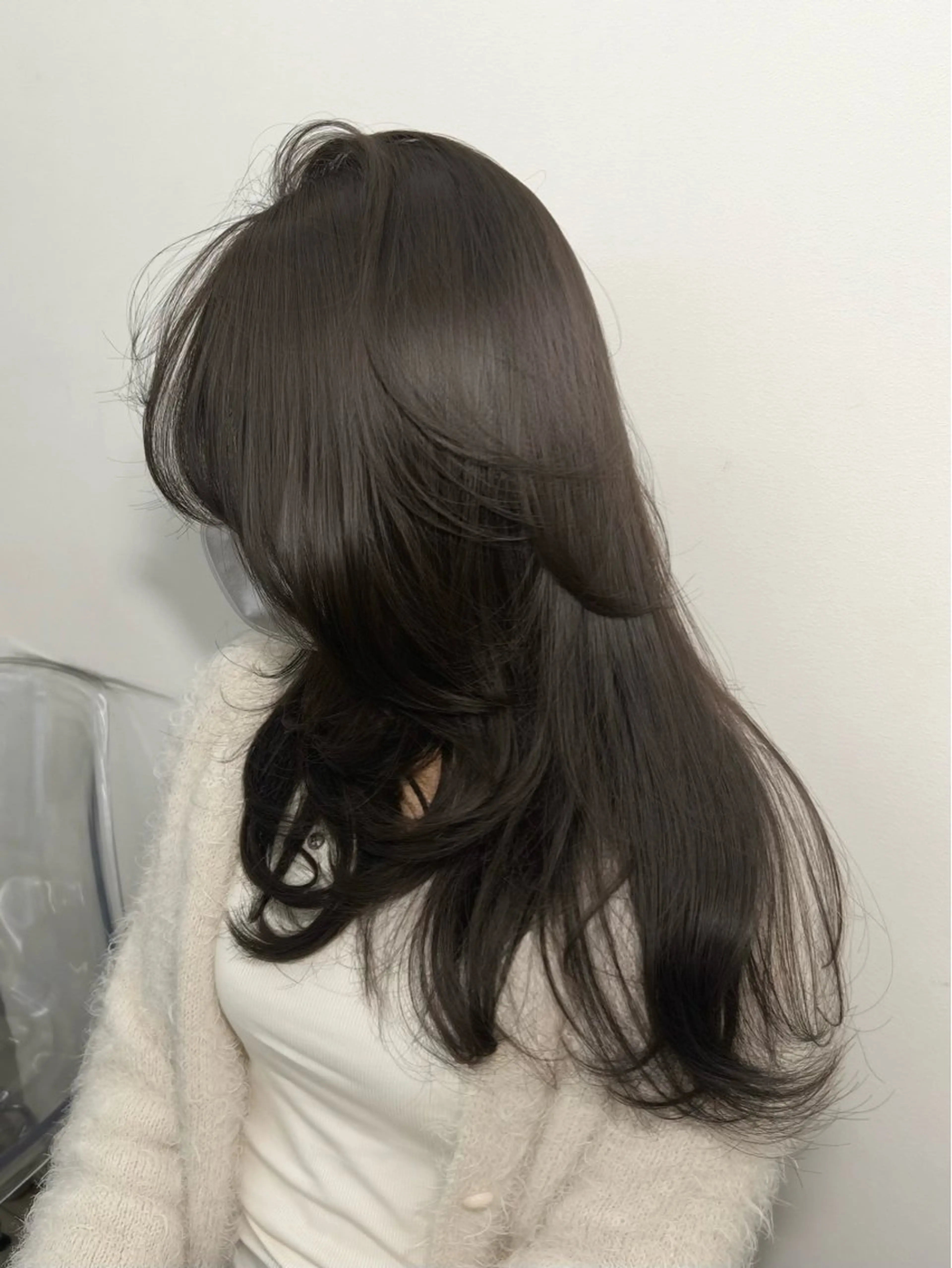 ロング カラー カット ヘアカラー トリートメント ヘッドスパ 柔らかブラウン/顔周 りレイヤー♡ユウシのヘアスタイル