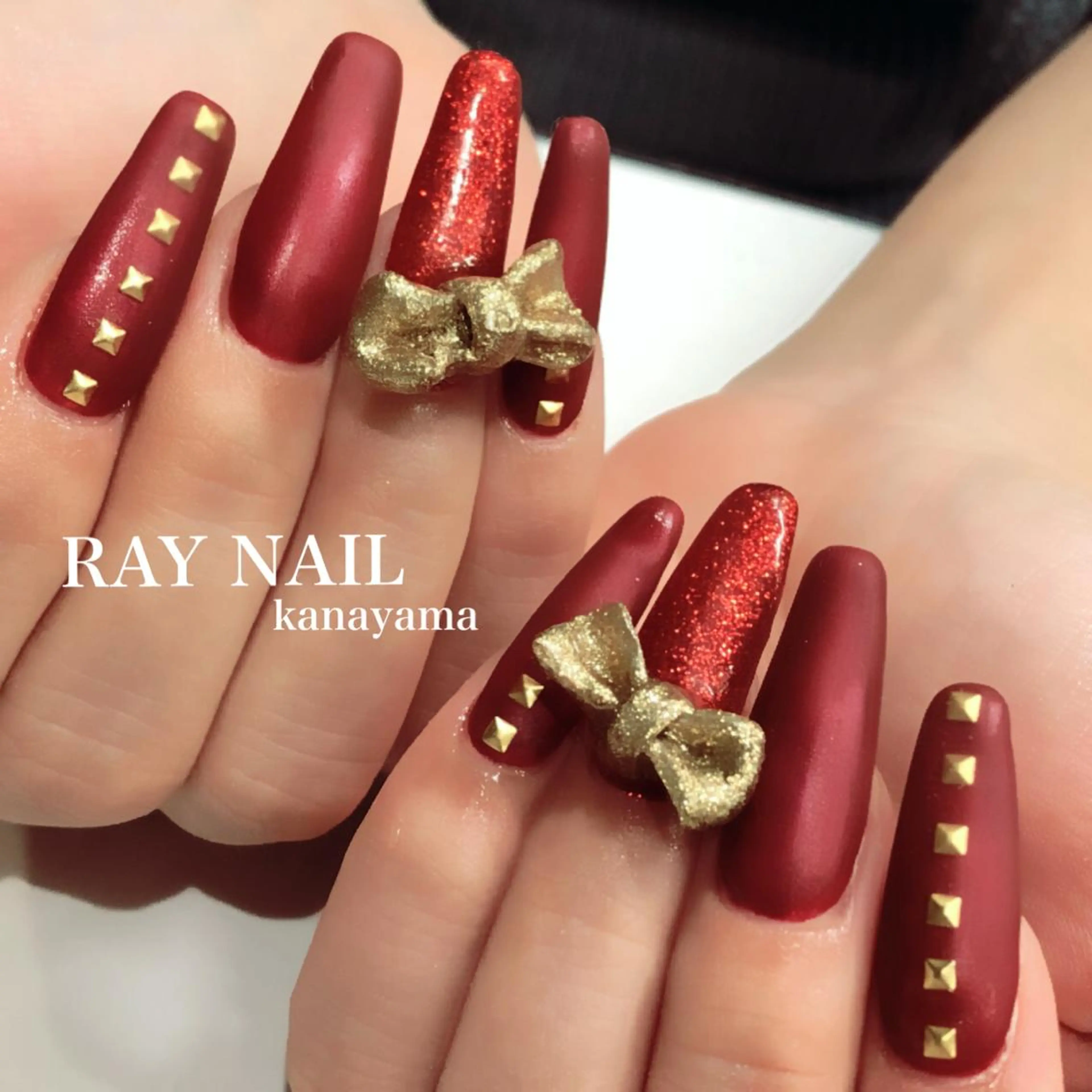 ネイル リボン ハンドネイル Arowa 伊田のネイルデザイン