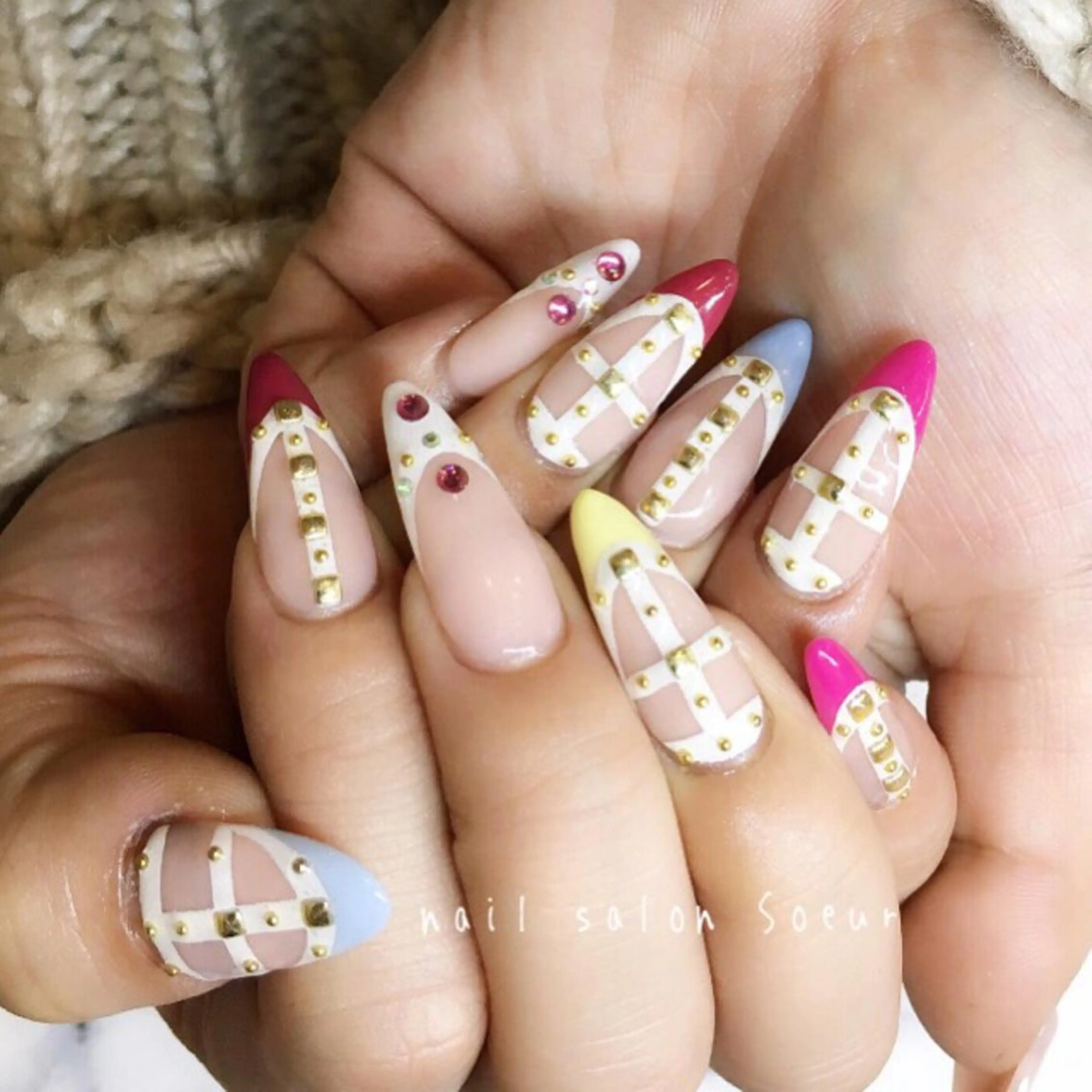 ネイル 持ち込み スカルプネイル ハンドネイル nail salon Soeurのネイルデザイン