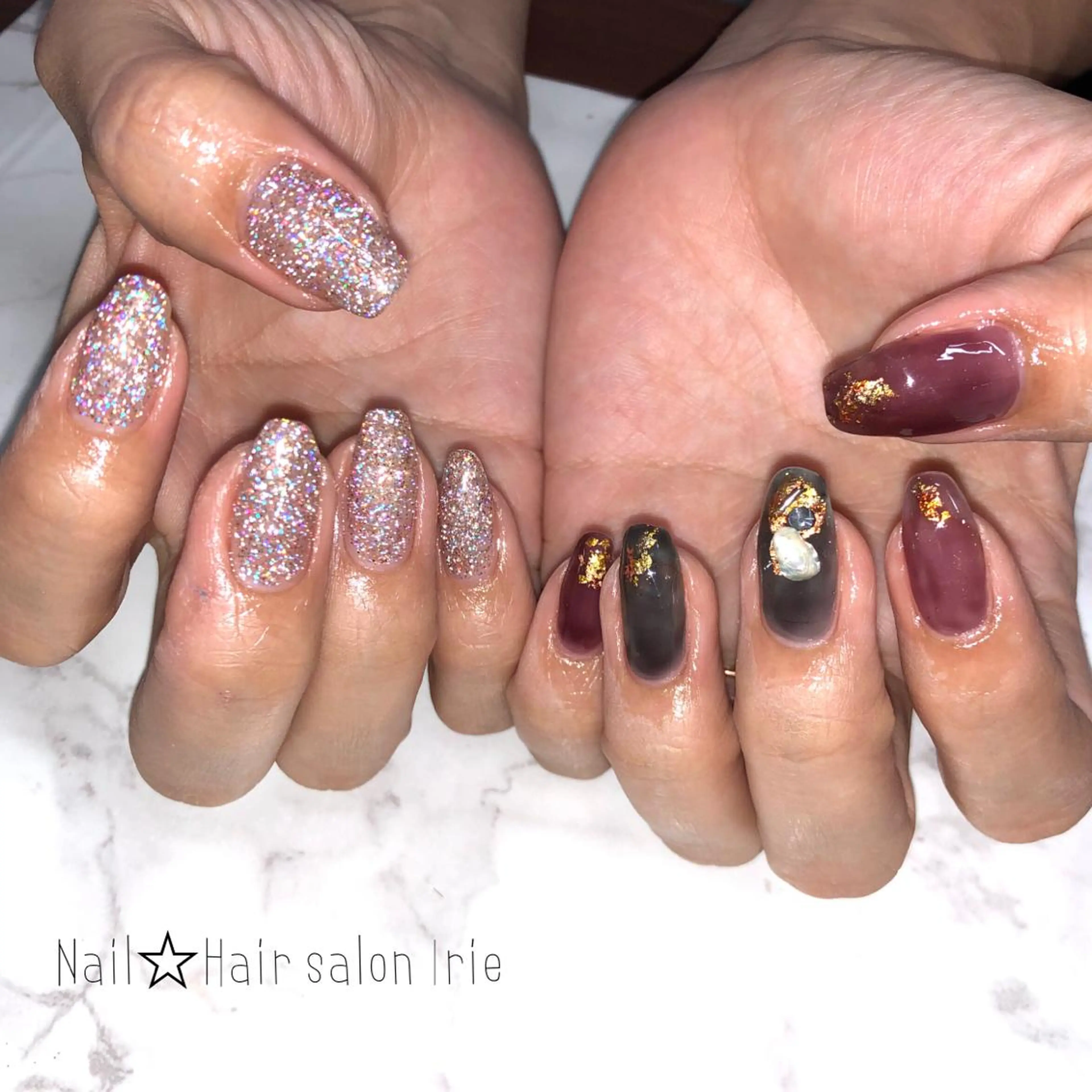 ネイル フラッシュネイル Hair salon Irie所属・與儀 知佳のネイルデザイン